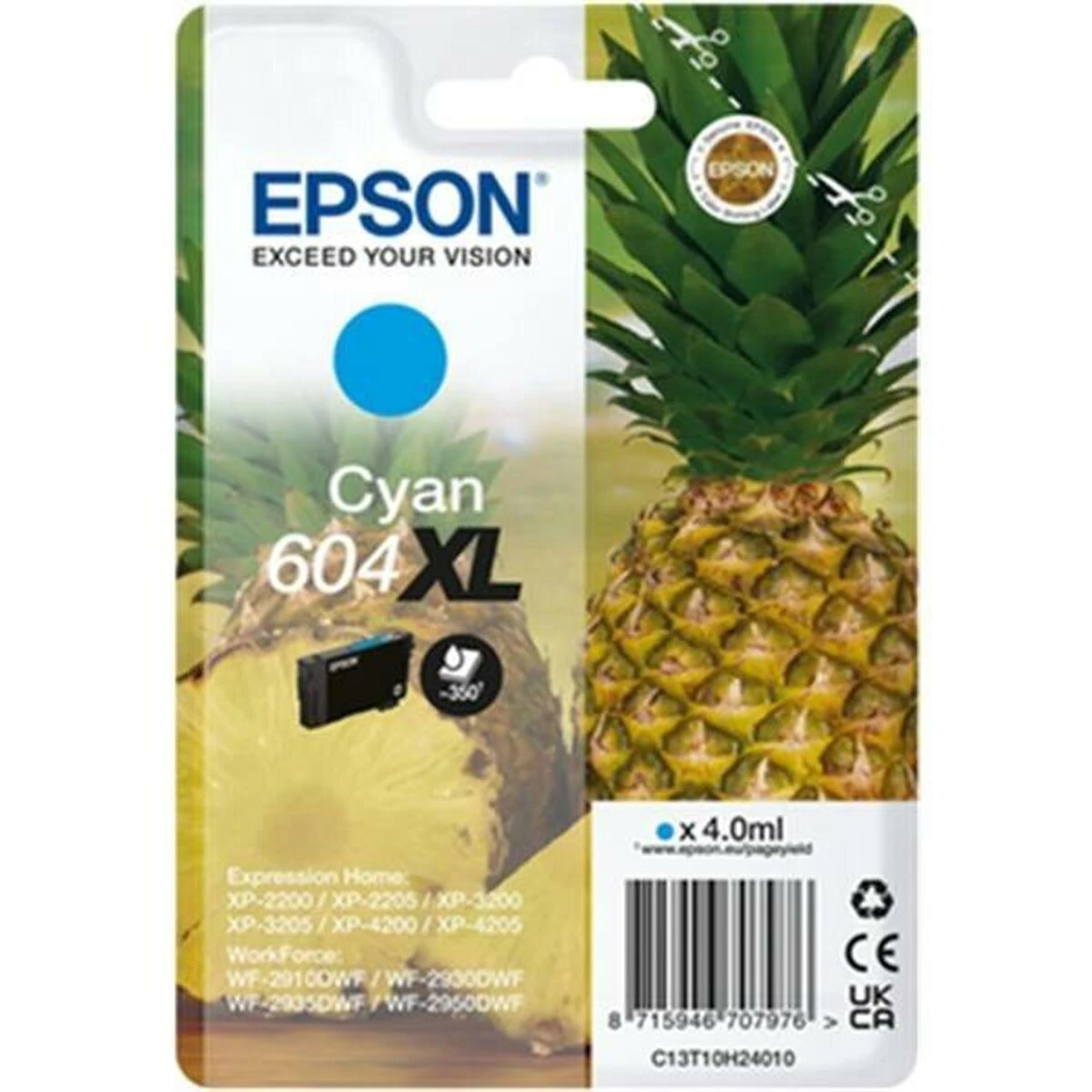 Kasetė - Epson rašalas 604 XL C13T10H24010 350 puslapių mėlyna