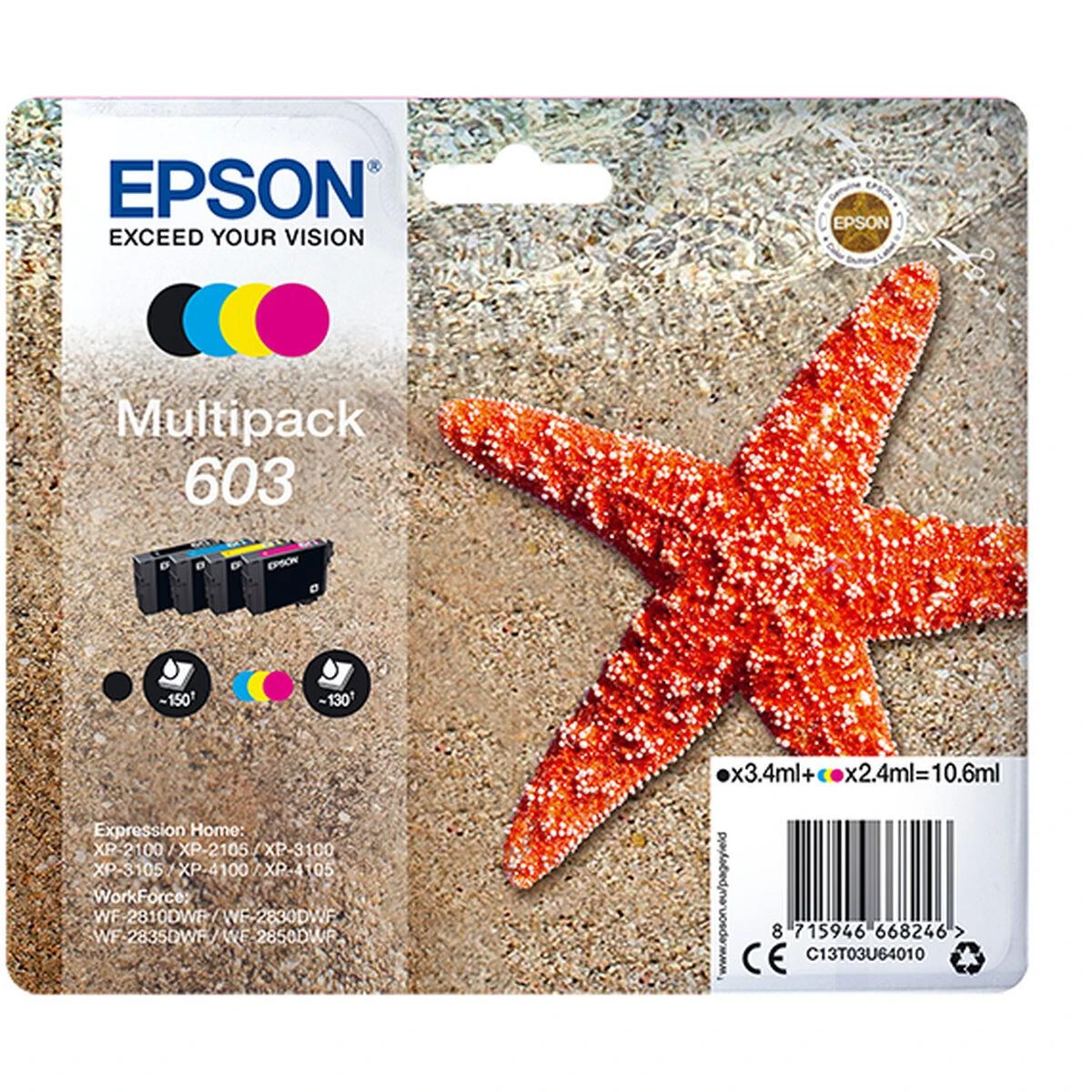 Rašalas Epson 603 CMYK rašalas (C13T03U64020)