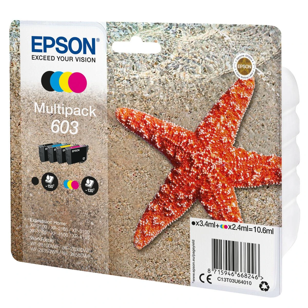 Rašalas Epson 603 CMYK rašalas (C13T03U64020)