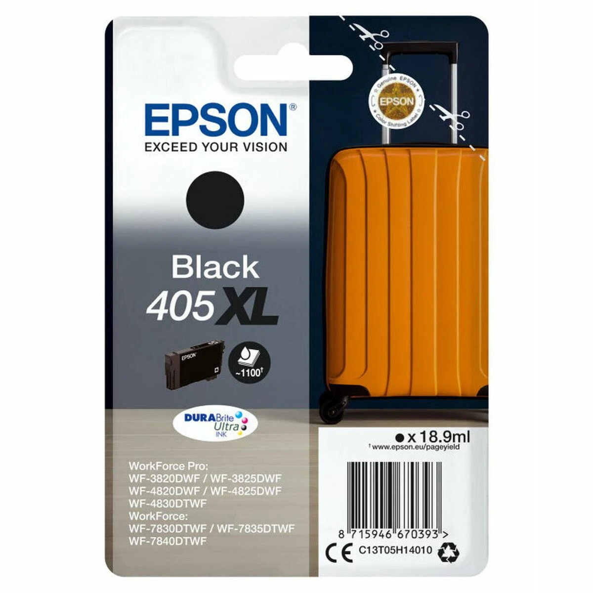 Epson 405XL (C13T05H14010) kasetė rašaliniams spausdintuvams, Juoda (1100 psl.)