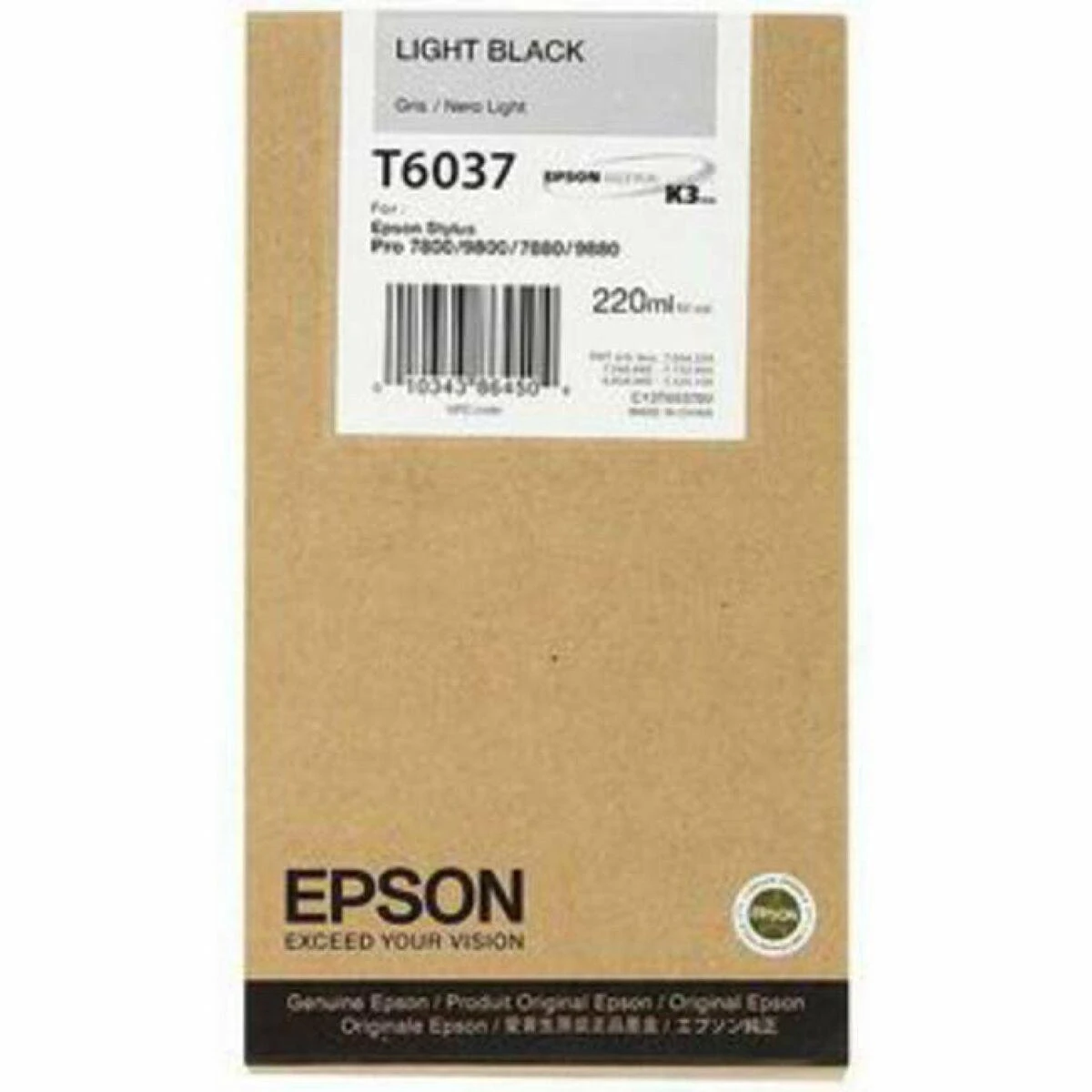 EPSON Tinte Light Juodas T603700 220 ml for Stylus Pro 4800/4880
