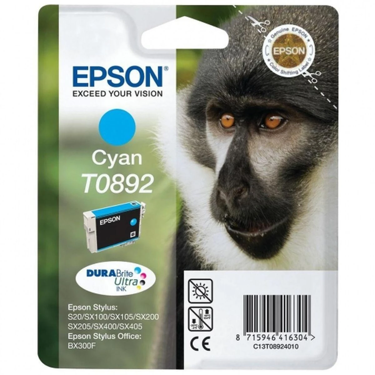 Epson T0892 rašalo kasetė, žalsvai mėlyna
