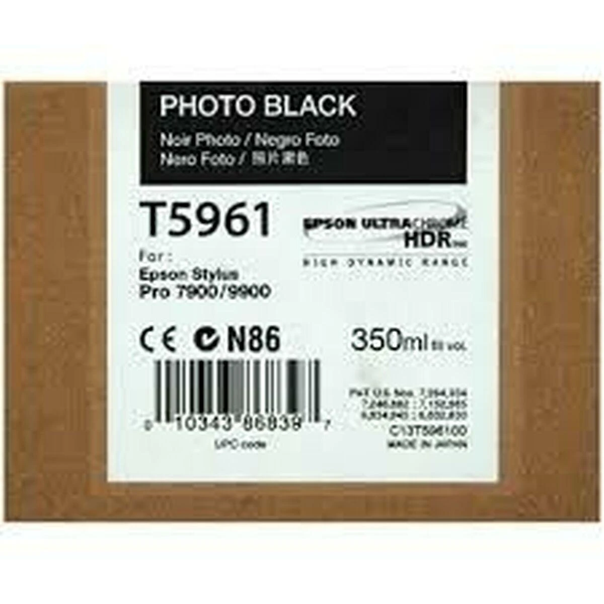 EPSON rašalas T596100 Photo juodas Stylus Pro 7700 7900 9700 9900 WT7900 UltraChrome HDR 350 ml