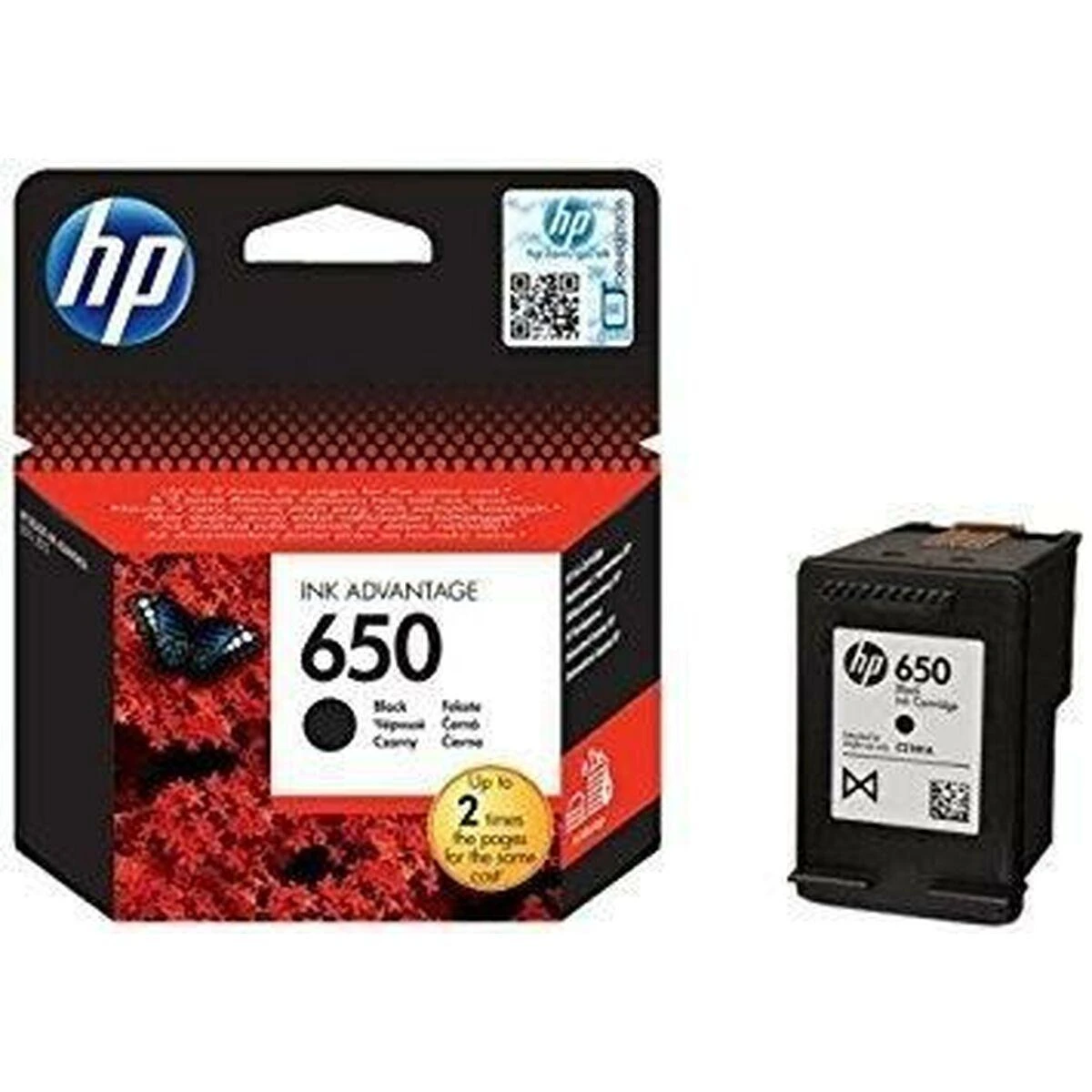 Hewlett Packard (HP) HP 650 Juodas Original Ink Advantage Cartridge