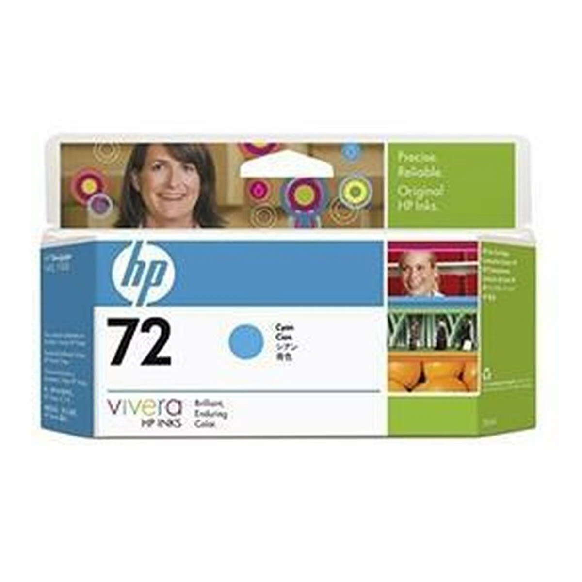 Hewlett Packard (HP) HP no.72 Ink Cart. Žydra spalva su Vivera rašalu (130 ml)
