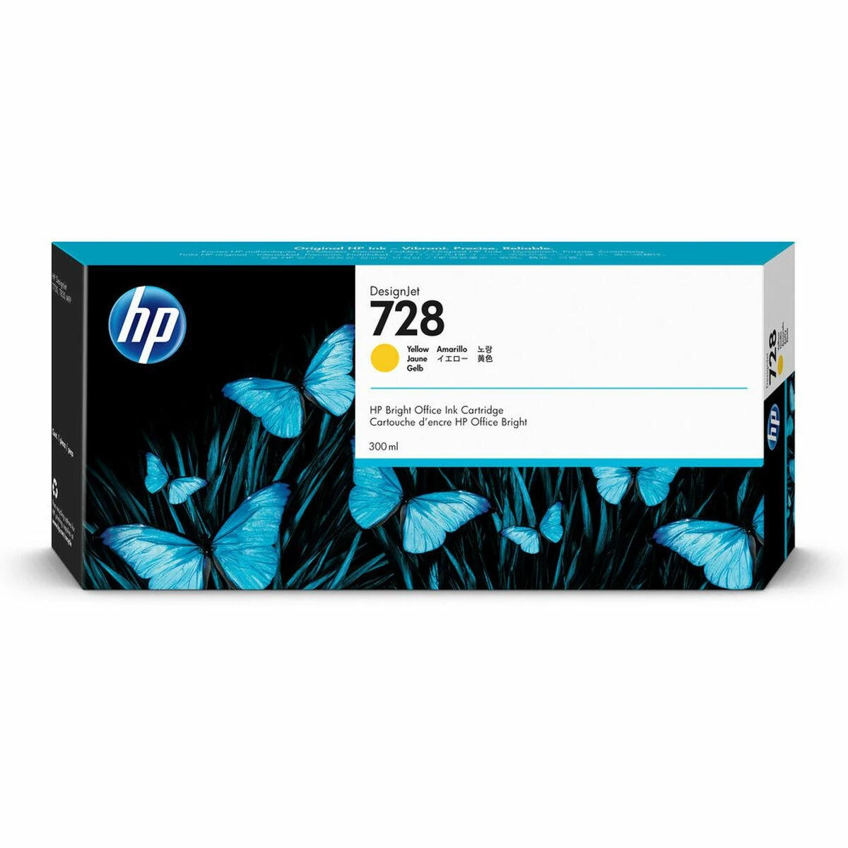 Hewlett Packard (HP) HP 728 300-ml Geltona Ink Cartridge
