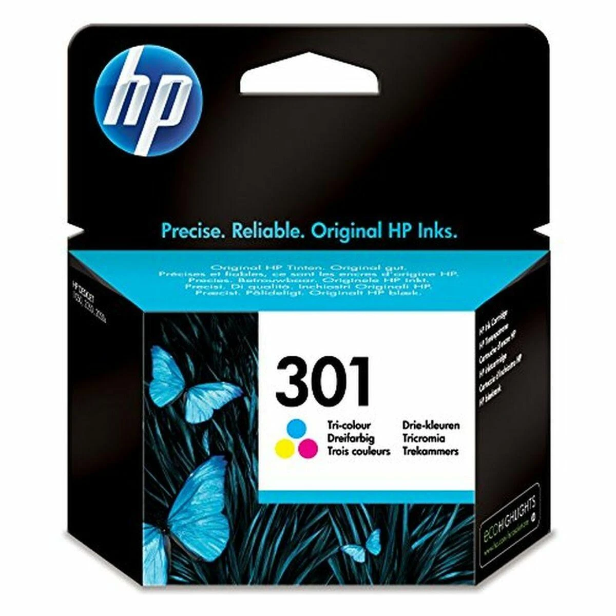 Hewlett Packard (HP) HP 301 trijų spalvų rašalo kasetė, 165 puslapiai, skirta HP Deskjet 1000, 1050, 2050, 3000, 3050