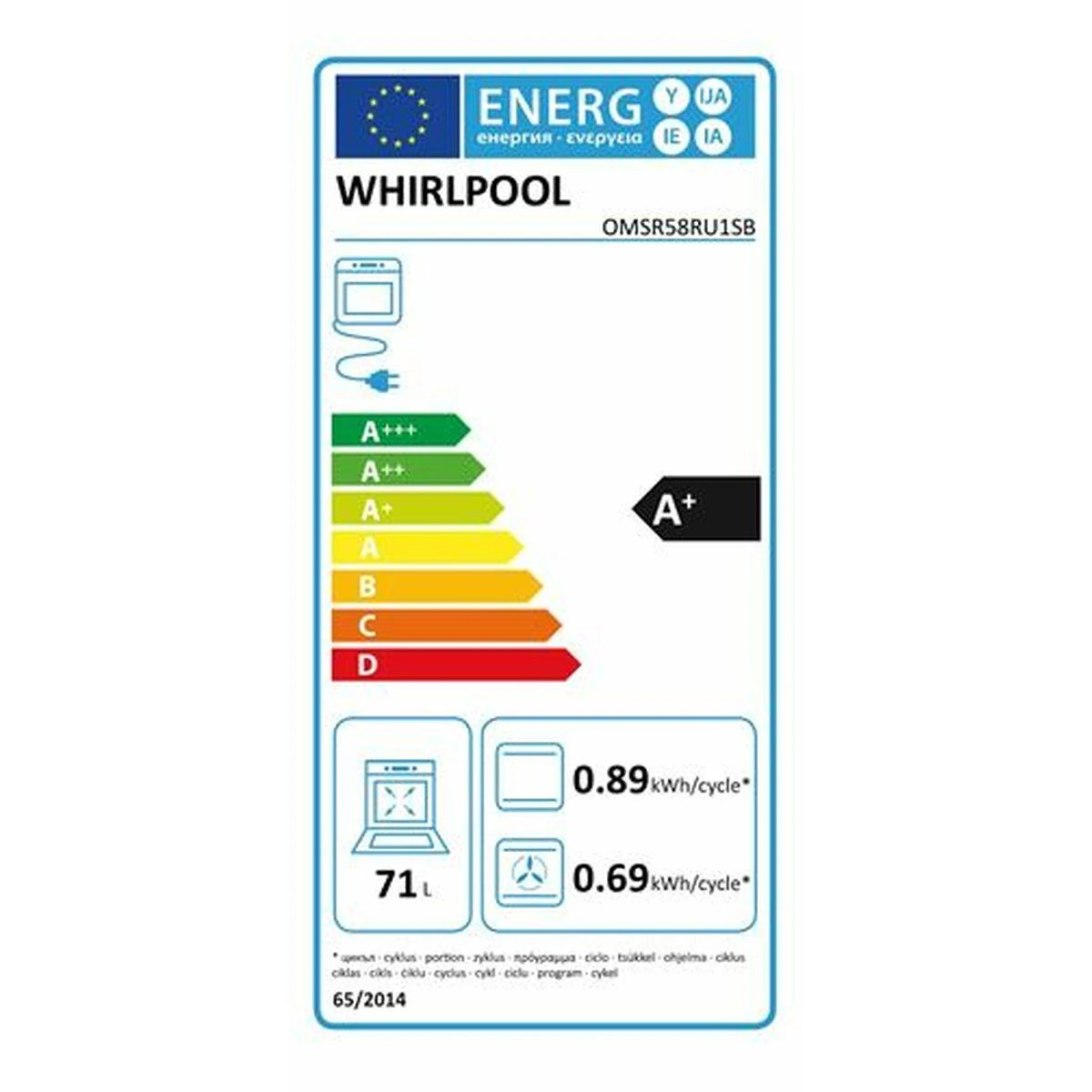 Orkaitė Whirlpool OMSR58RU1SB