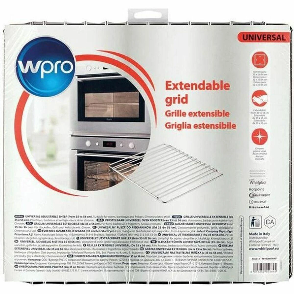 Whirlpool Orkaitės padėklas Wpro Nerūdijantis plienas (35-56 cm)