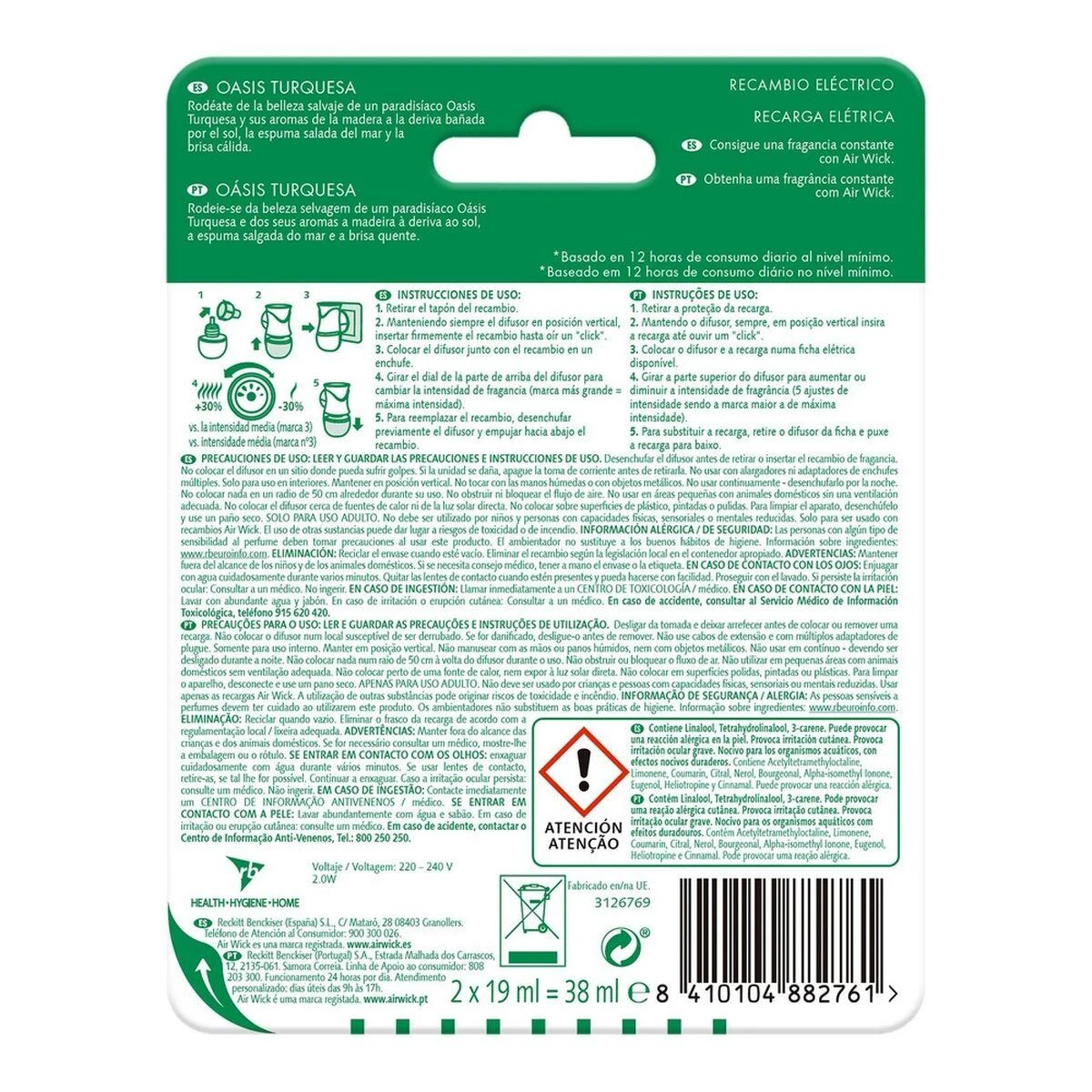 "Air-Wick Life Scents Oasis Turquesa" elektrinio oro gaiviklio užpildas 17 ml