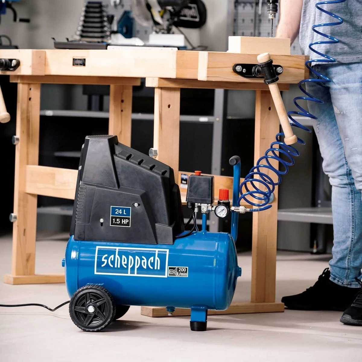 Kompresorius HC30o be alyvos su priedais, Scheppach