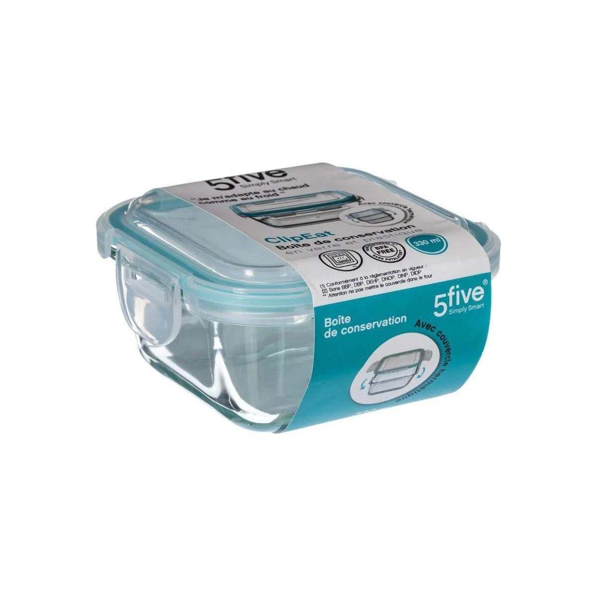 5five Simply Smart Stiklinis maisto indas su dangteliu, 330 ml