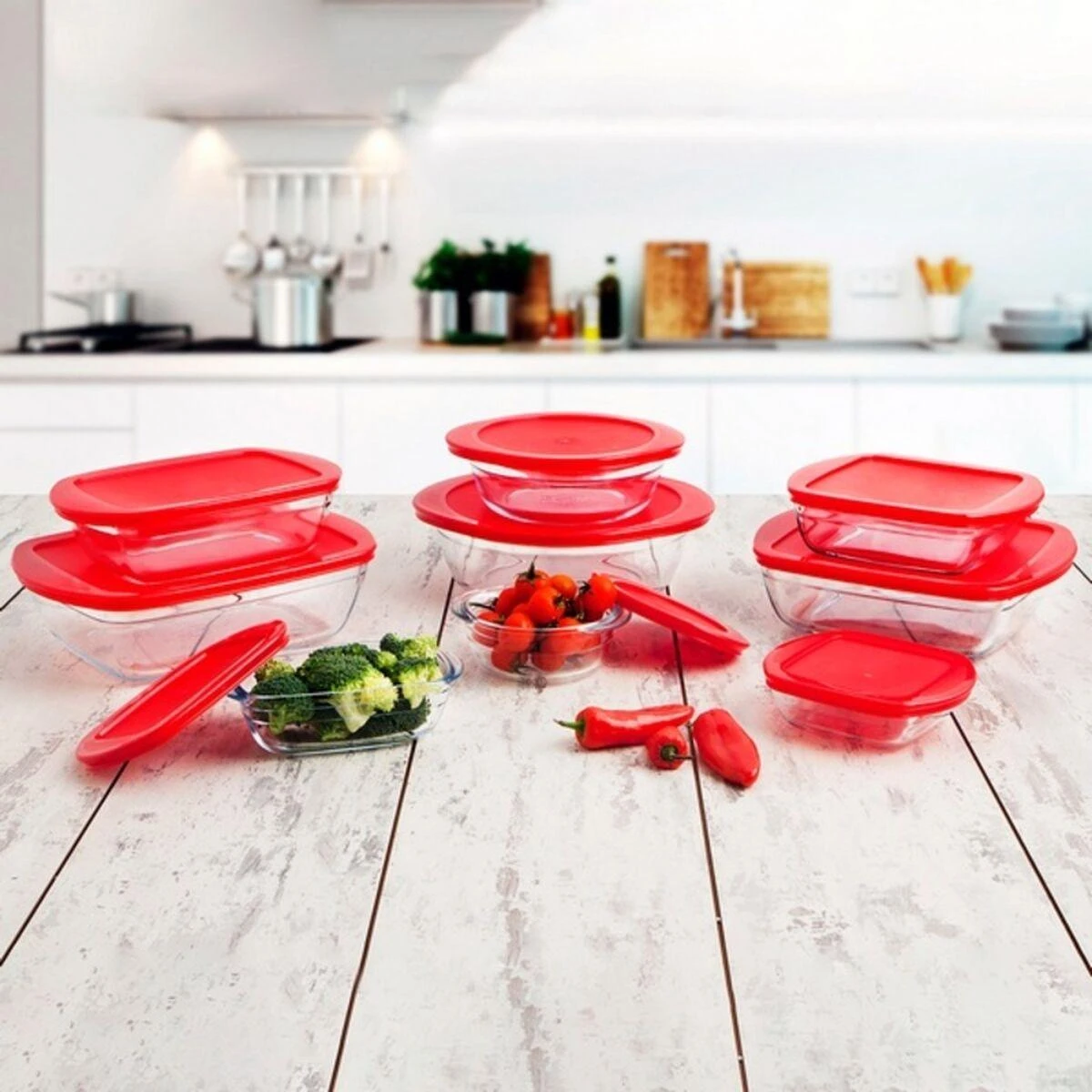 Apvalus orkaitėje atsparus indas su plastikiniu dangteliu C'N'S 18 cm OCUISINE