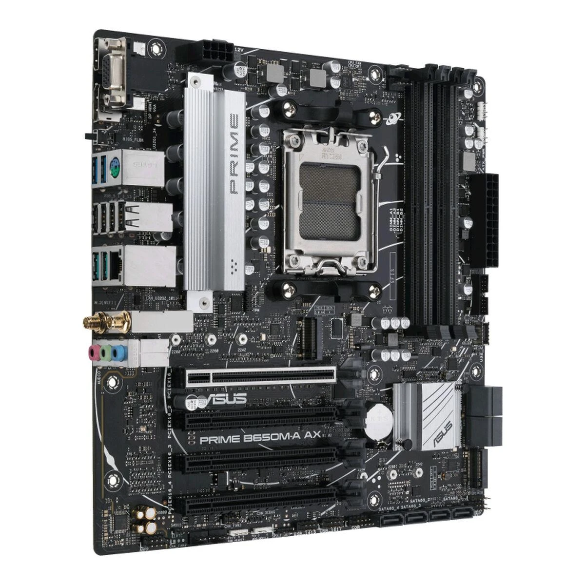 Pagrindinė plokštė ASUS AMD B650 / SAM5 / MicroATX / Memory DDR5 / Atminties lizdai 4 / 2xPCI-Express 4.0 1x / 1xPCI-Express 4.0 16x / 2xM.2 / 1x15pin D-sub / 1xHDMI / 1xDisplayPort / 2xAudio-In / 1xAudio-Out / 4xUSB 2.0 / 4xUSB 3.2 / 1xPS/2 / 1xRJ45
