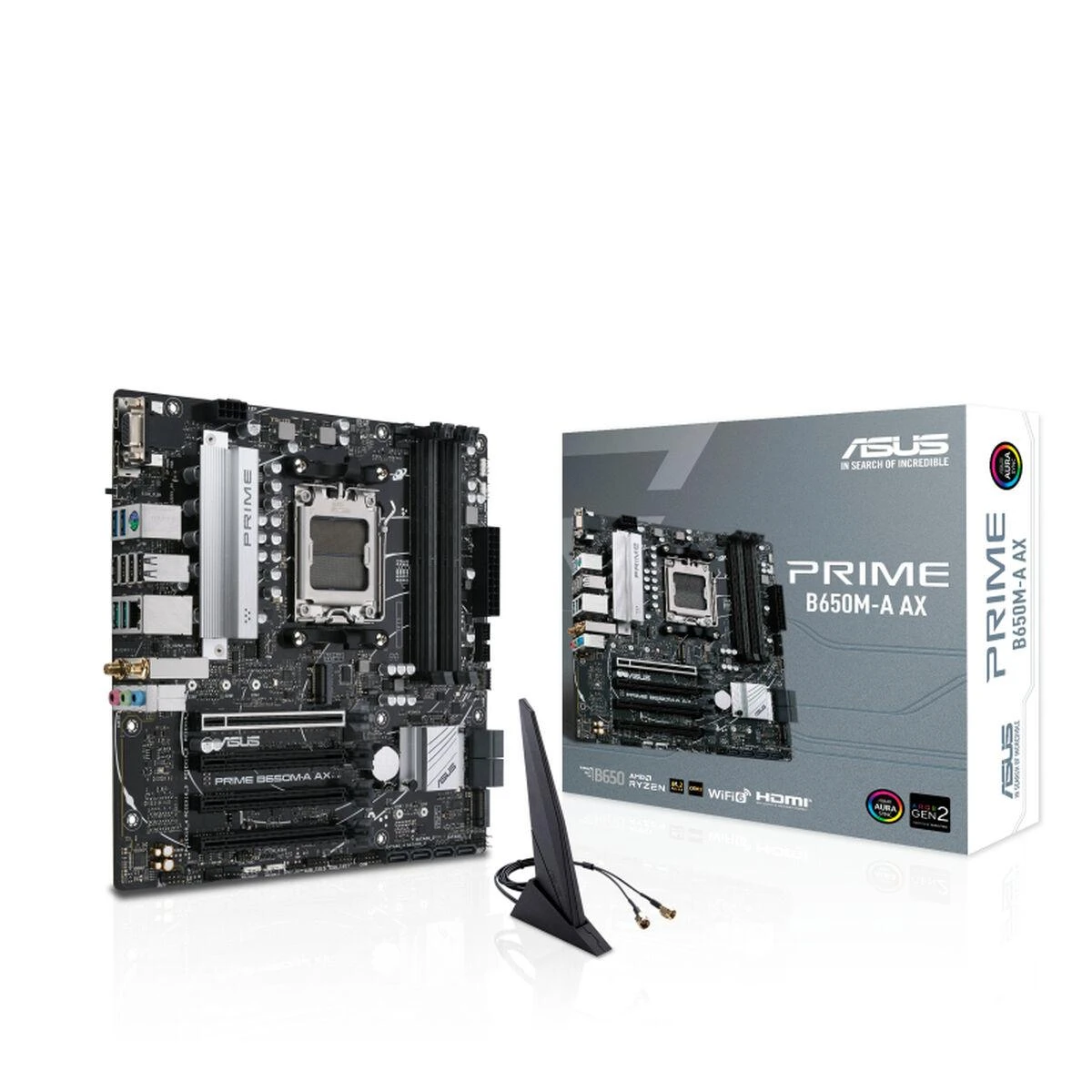Pagrindinė plokštė ASUS AMD B650 / SAM5 / MicroATX / Memory DDR5 / Atminties lizdai 4 / 2xPCI-Express 4.0 1x / 1xPCI-Express 4.0 16x / 2xM.2 / 1x15pin D-sub / 1xHDMI / 1xDisplayPort / 2xAudio-In / 1xAudio-Out / 4xUSB 2.0 / 4xUSB 3.2 / 1xPS/2 / 1xRJ45