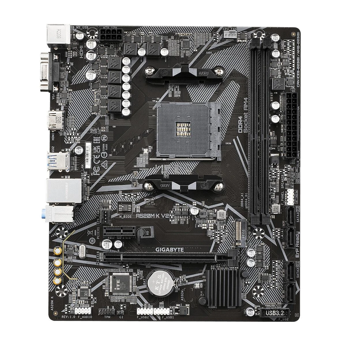 Pagrindinė plokštė GIGABYTE AMD A520/AM4/Micro-ATX/Memory DDR4/Atminties lizdai 2/1xPCI-Express 3.0 1x/1xPCI-Express 3.0 16x/1xM.2/1x15pin D-sub/1xHDMI/2xUSB 2.0/4xUSB 3.2/1xPS/2/1xRJ45/3xAudio port
