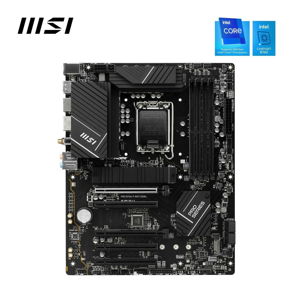 Pagrindinė plokštė MSI PRO B760-P WIFI DDR4, LGA1700, ATX, DDR4