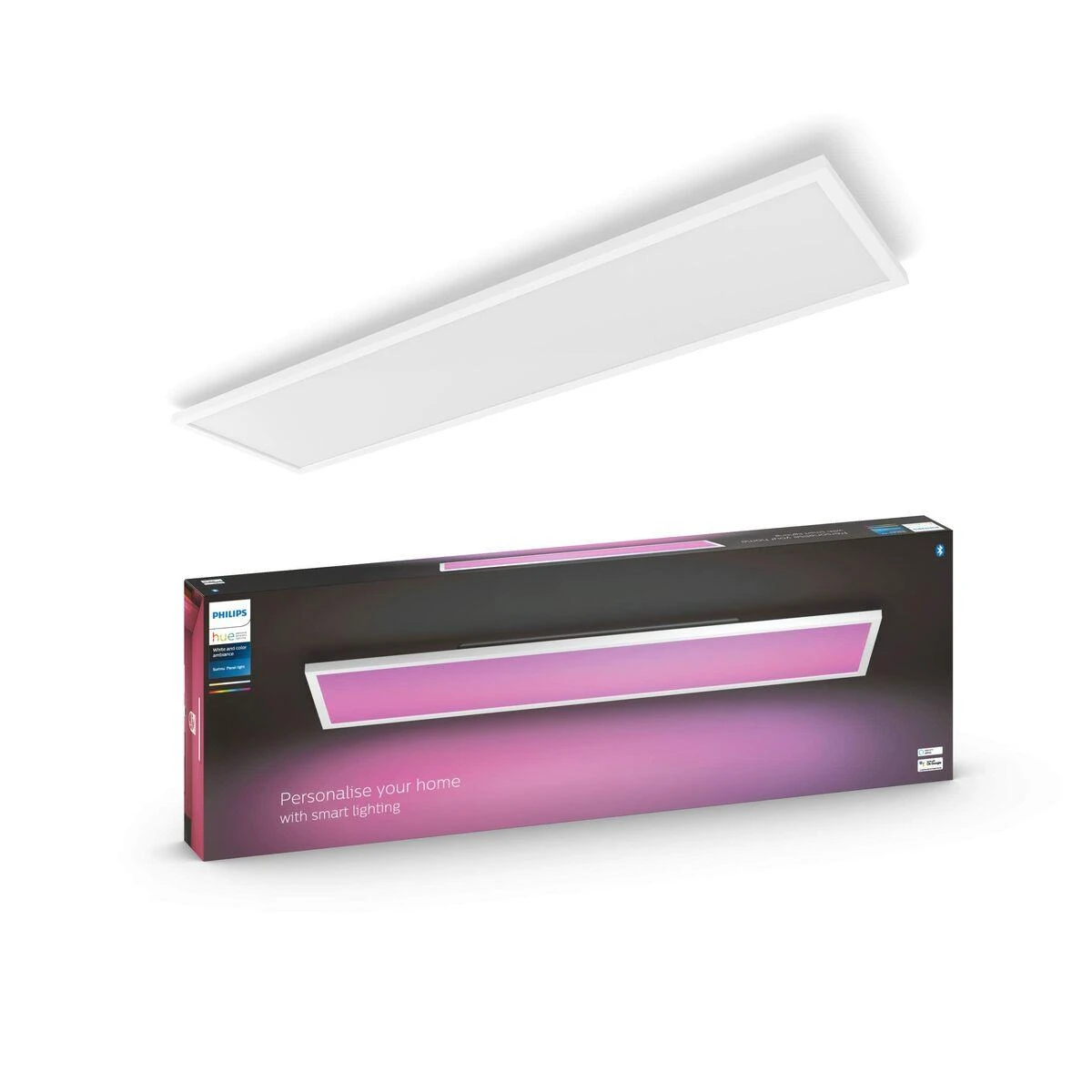 Lubinis šviestuvas „Philips Hue Surimu“ stačiakampis skydelis | 100 W | Baltas ir spalva 2000-6500 Atspalvis Baltas Color Ambiance | Bluetooth