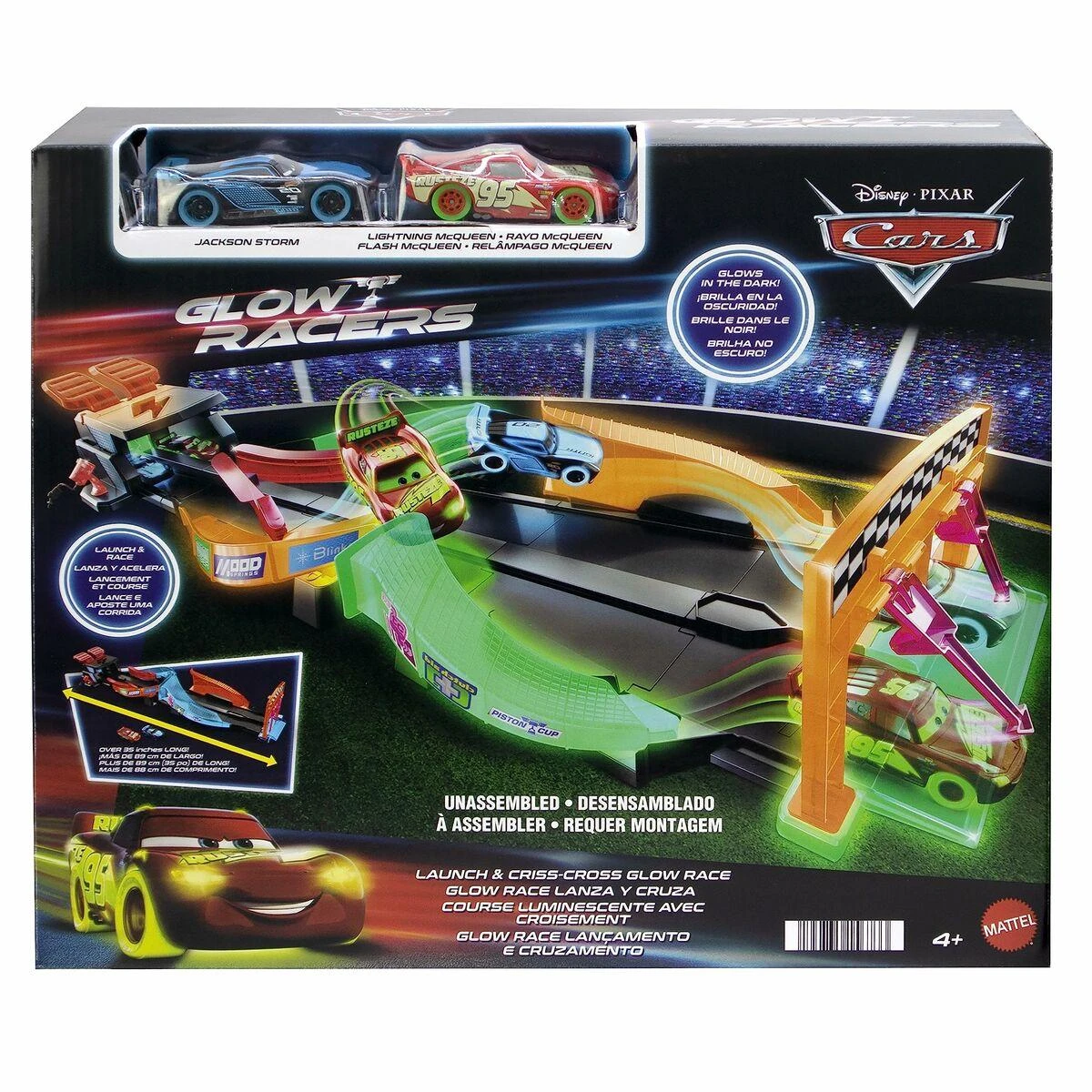 Mattel „Cars Night Race“ šviečianti trasa „HPD80“