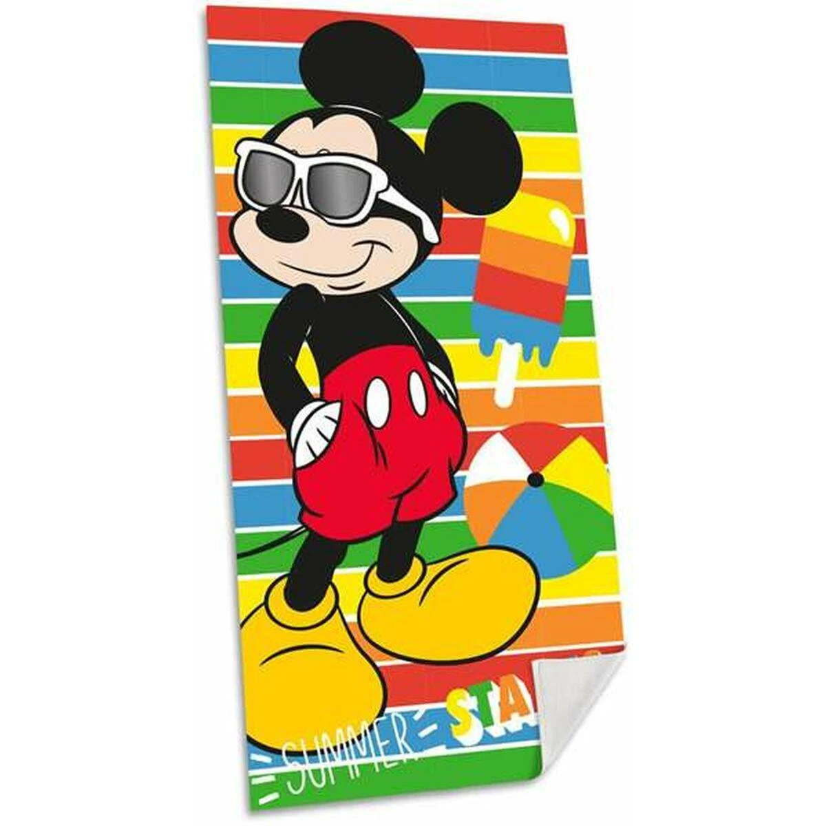 Mickey Mouse Mikio Peliuko paplūdimio rankšluostis Mikio Peliuko 70 x 140 cm