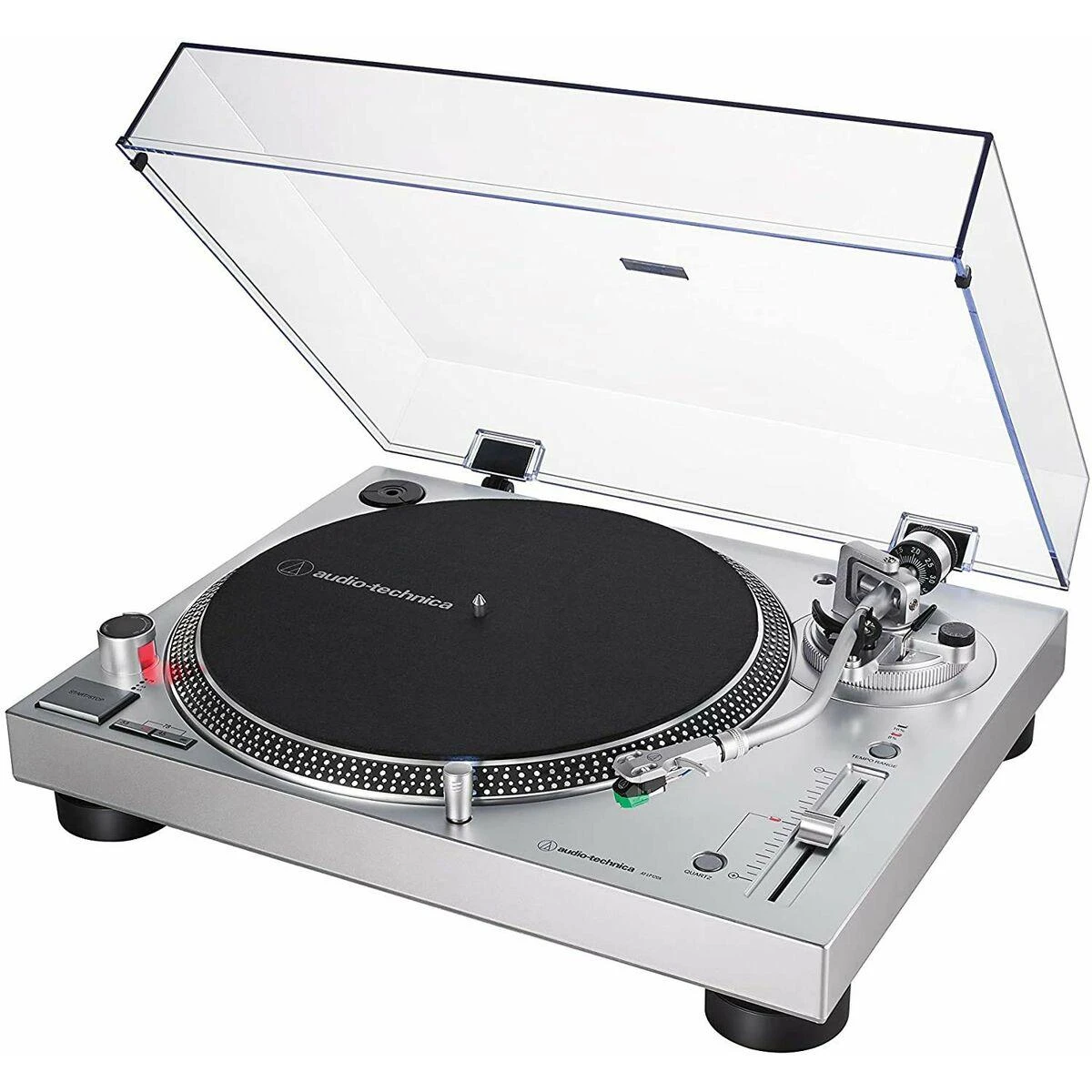 Patefonas Audio-Technica AT-LP120X analoginis ir USB, Sidabrinės spalvos