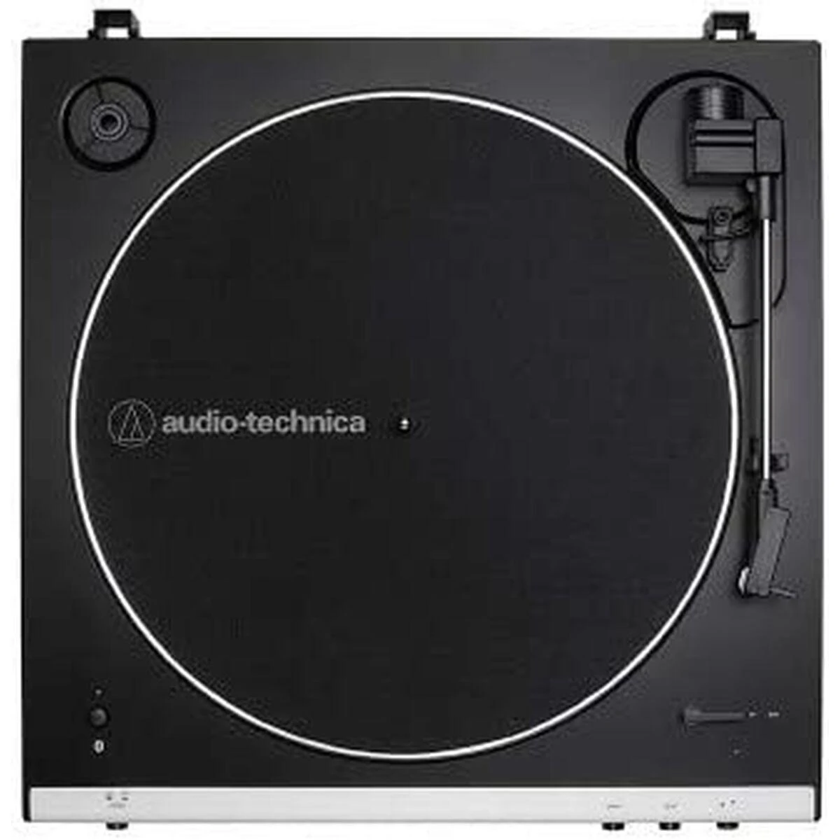 Visiškai automatinis diržo pavaros patefonas Audio Technica AT-LP60XBTWH su Bluetooth