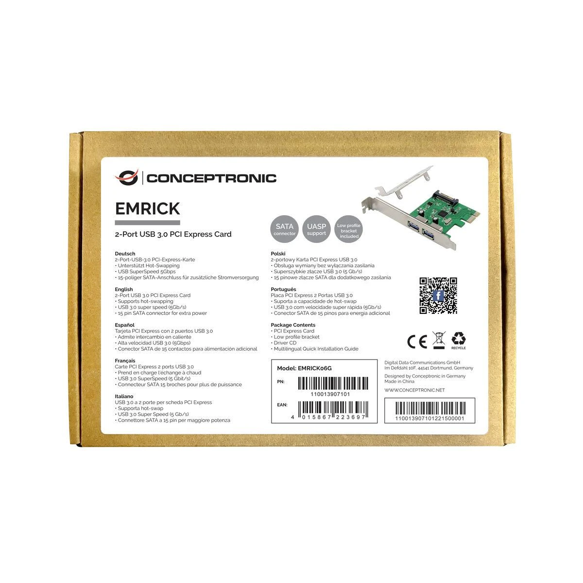 „Conceptronic EMRICK06G“ adapteris, vidinis USB 3.2 Gen 1 (3.1 Gen 1)