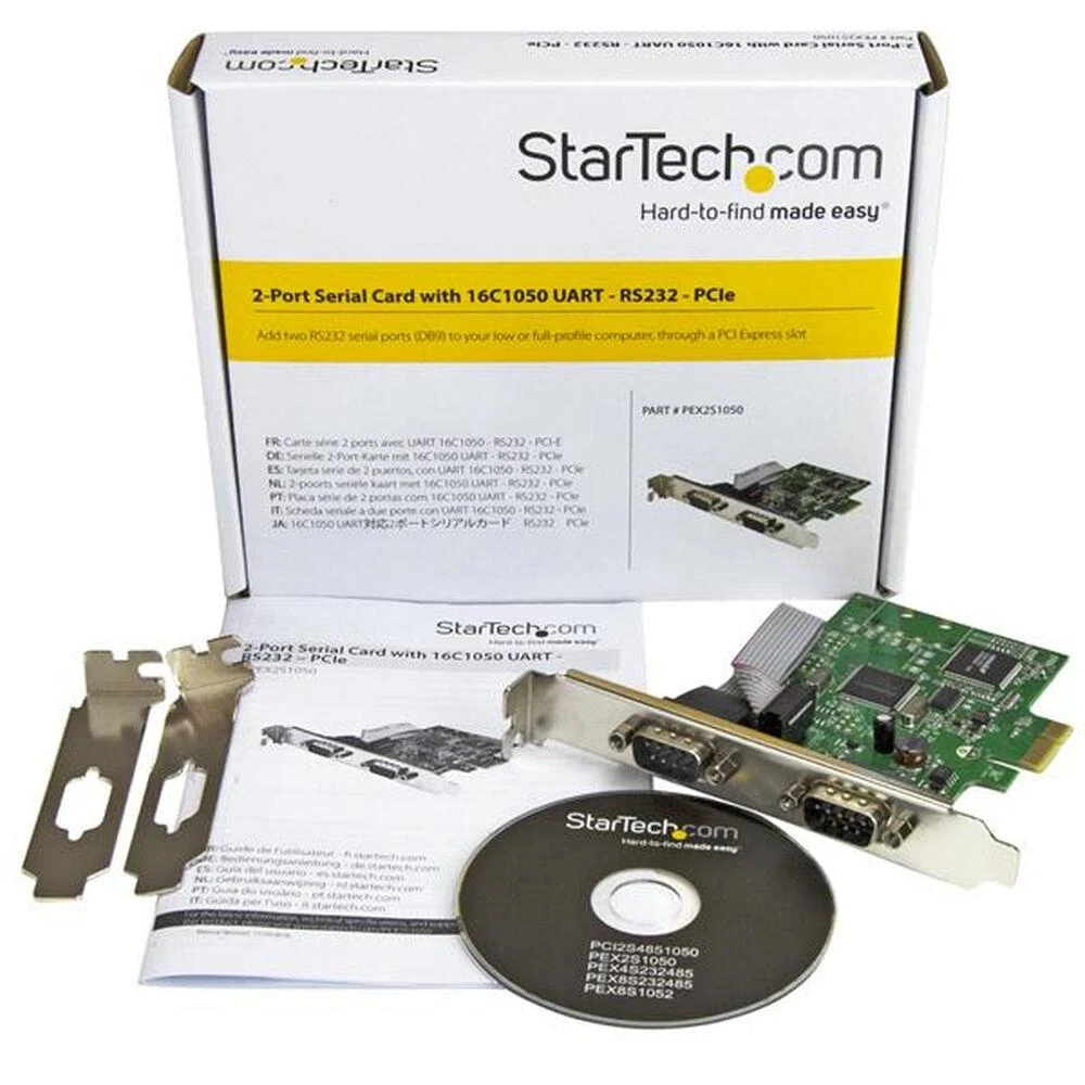 StarTech PCIe x1 valdiklis – 2x RS-232 DB9 nuoseklusis prievadas (PEX2S1050)