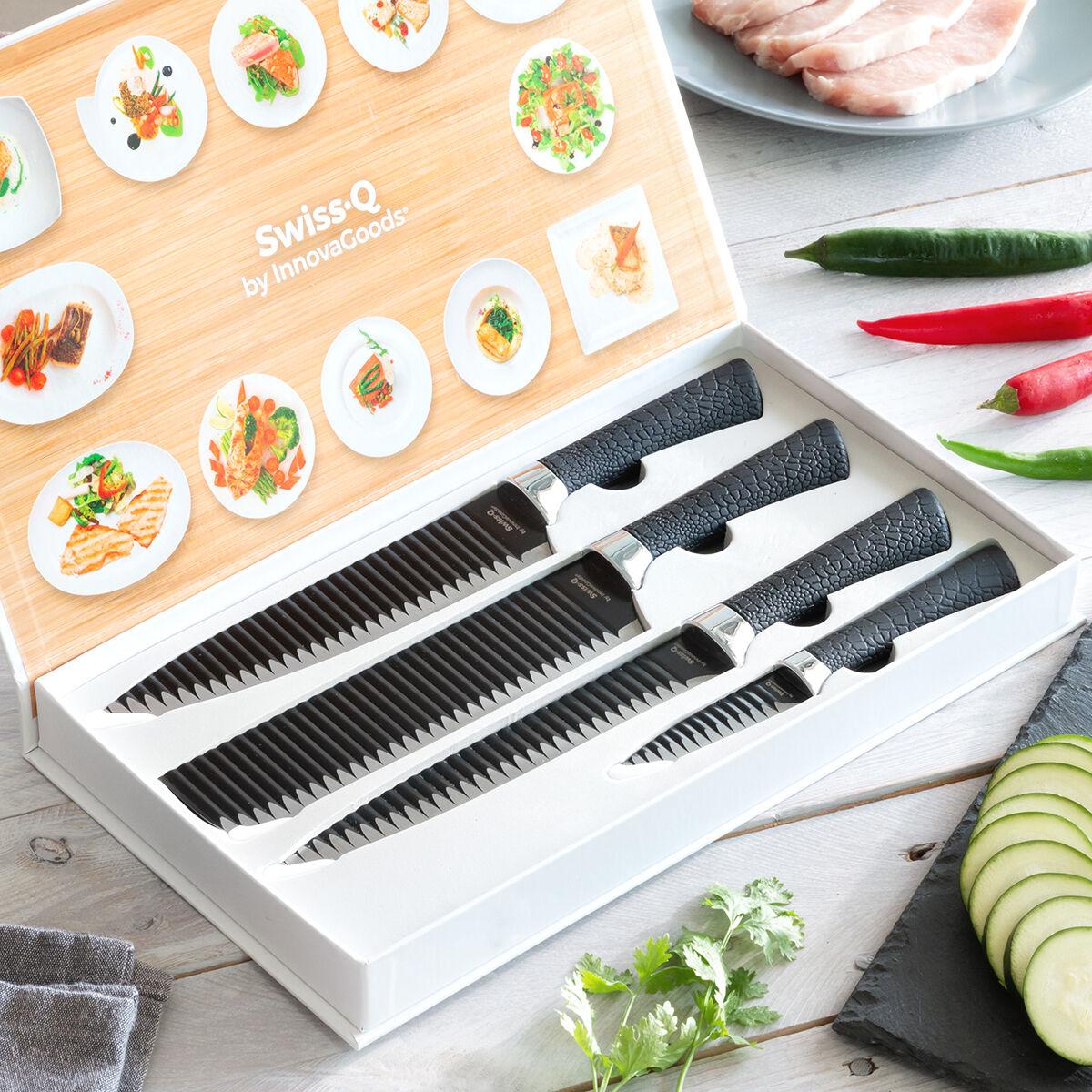 Peilių rinkinys Juodas Shark Swiss·Q Namiutsu InnovaGoods 4 Dalys