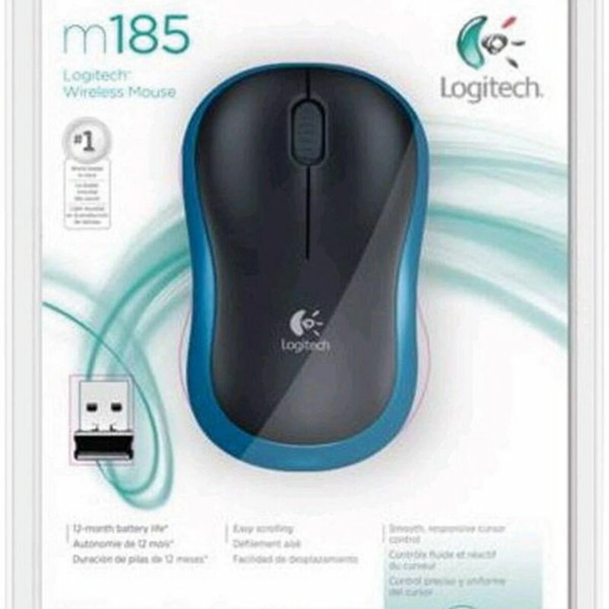 Bevielė pelė Logitech M185, Mėlyna