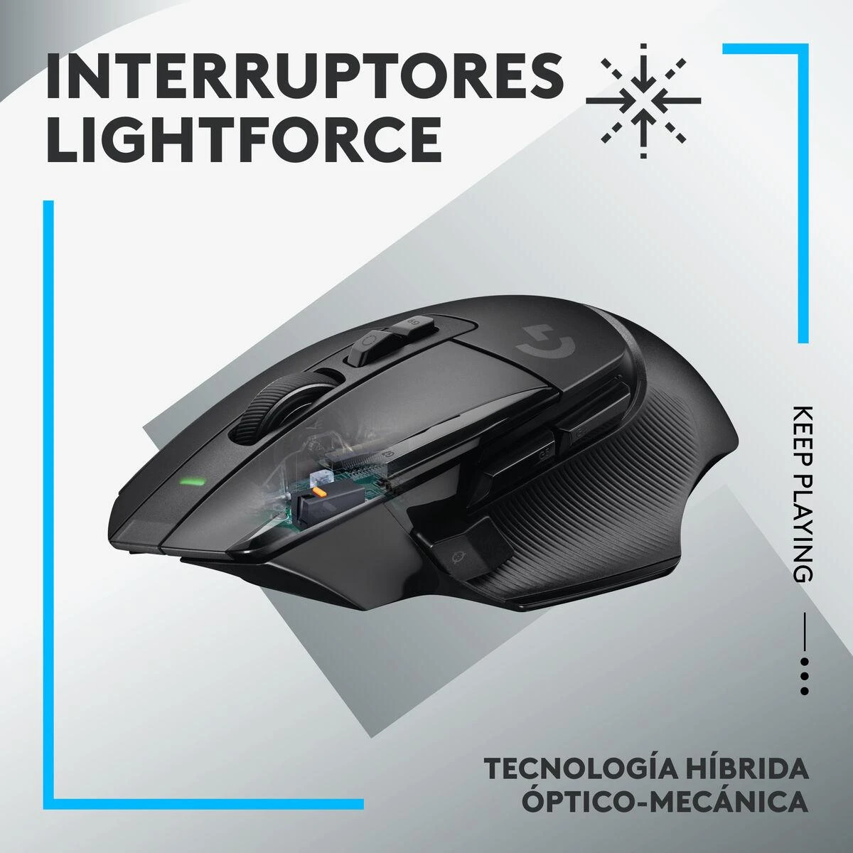 Belaidė žaidimų pėlė Logitech G502 X Lightspeed, Juodos spalvos