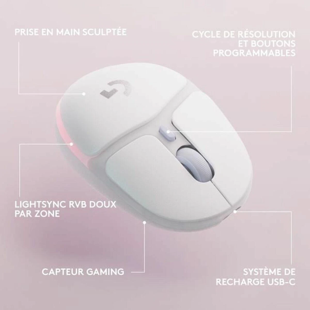 LOGITECH G705 Belaidė pelė žaidimams - OFF Baltas - EER2