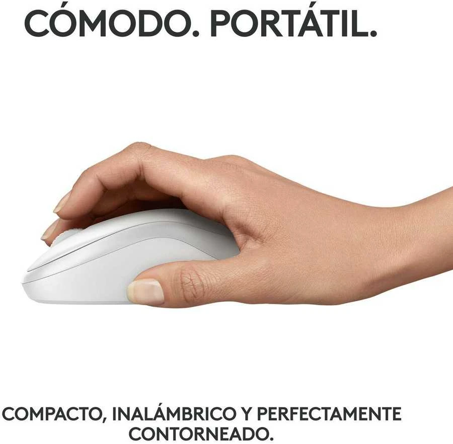 Belaidė pelė Logitech M240 Silent Bluetooth Mouse, baltos spalvos