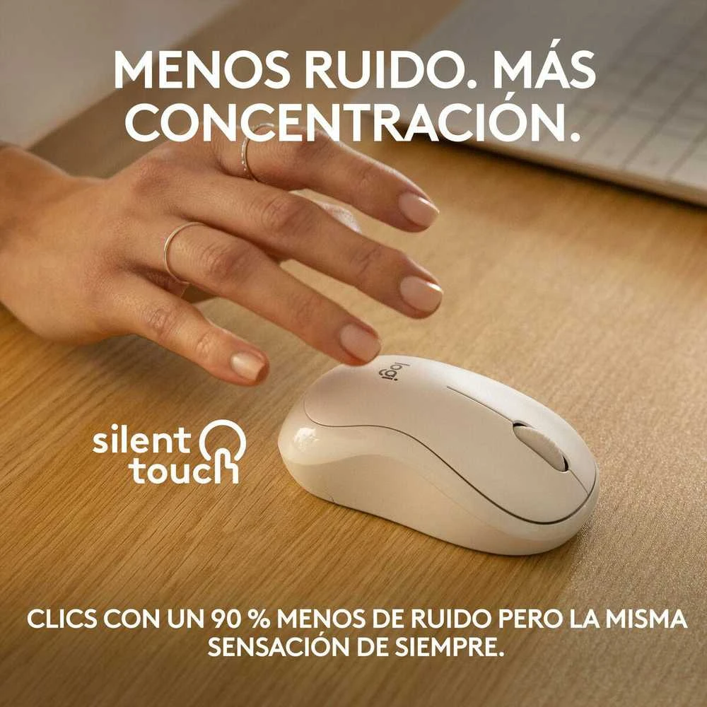 Belaidė pelė Logitech M240 Silent Bluetooth Mouse, baltos spalvos