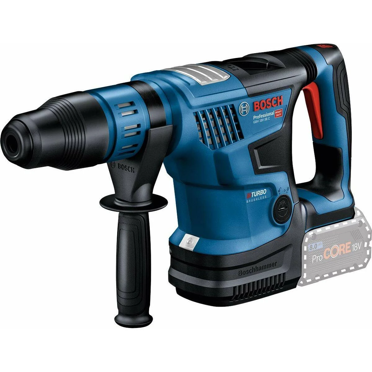 Bosch GBH 18V-36 C, CC be akumuliatoriaus ir kroviklio