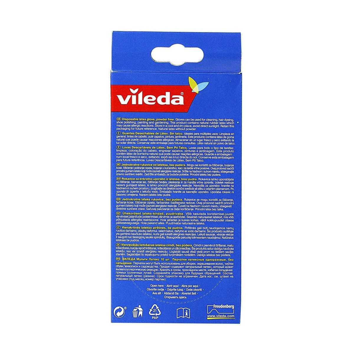 VILEDA Natural Latex natūralaus latekso pirštinės, S/M dydis, 10 vnt.