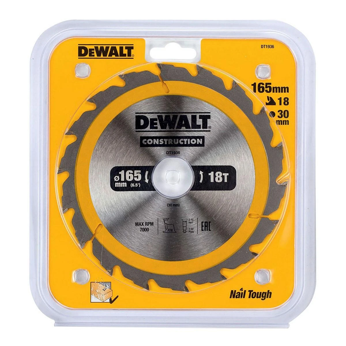 Dewalt diskinis pjūklas 165x30mmx18z (DT1936-QZ)