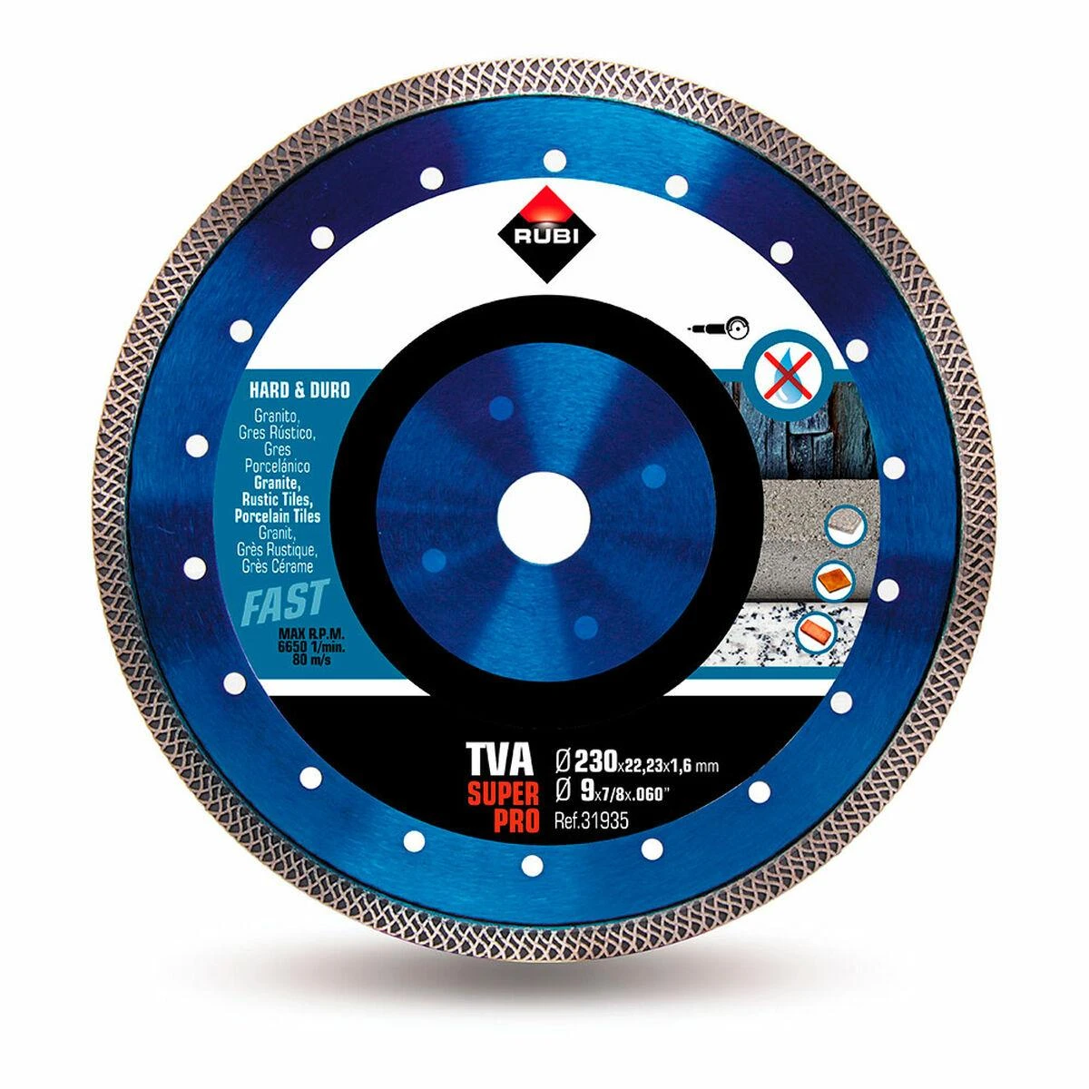 RUBI DIAMOND BLADE TVA 230 x 22,2mm SUPERPRO