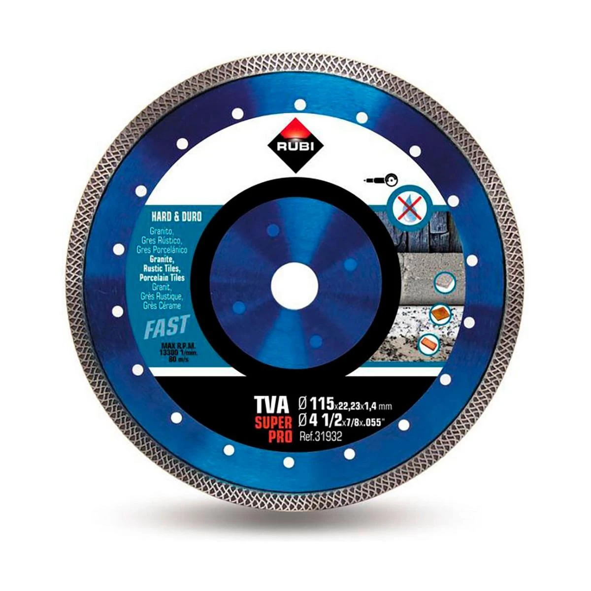 RUBI DIAMOND BLADE TVA 115 x 22,2 mm SUPERPRO