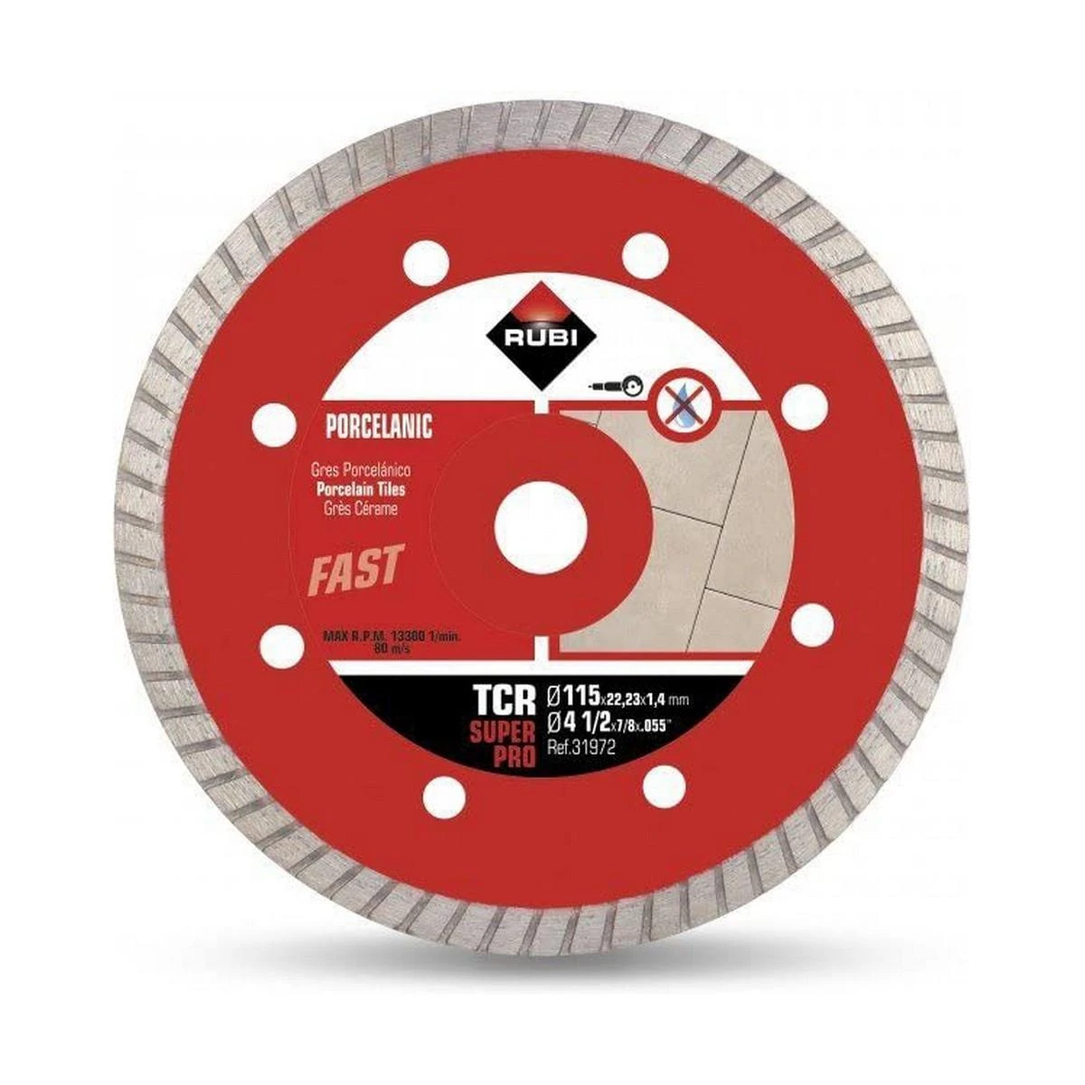 RUBI DIAMOND WHEEL TCR 115 SUPERPRO PORCELIANINIAI GRAS