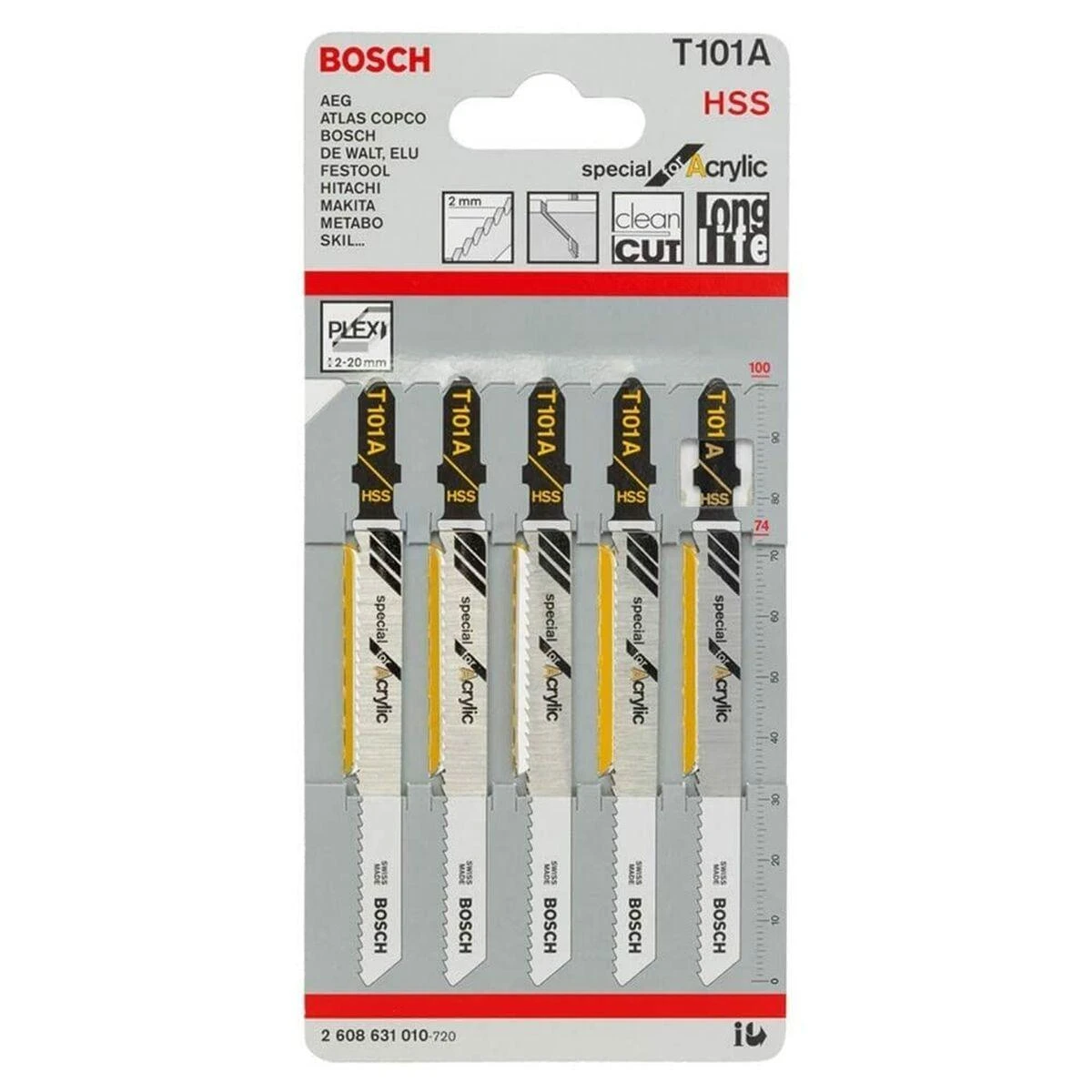 Pjūkleliai siaurapjūkliui Bosch T 101 A; 5 vnt.