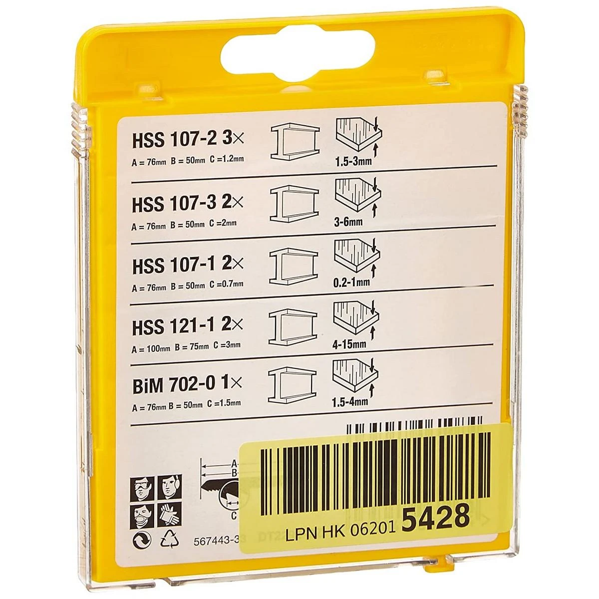 Grąžtas Pjūkleliai siaurapjūkliui DeWalt DT2292; 10 vnt.