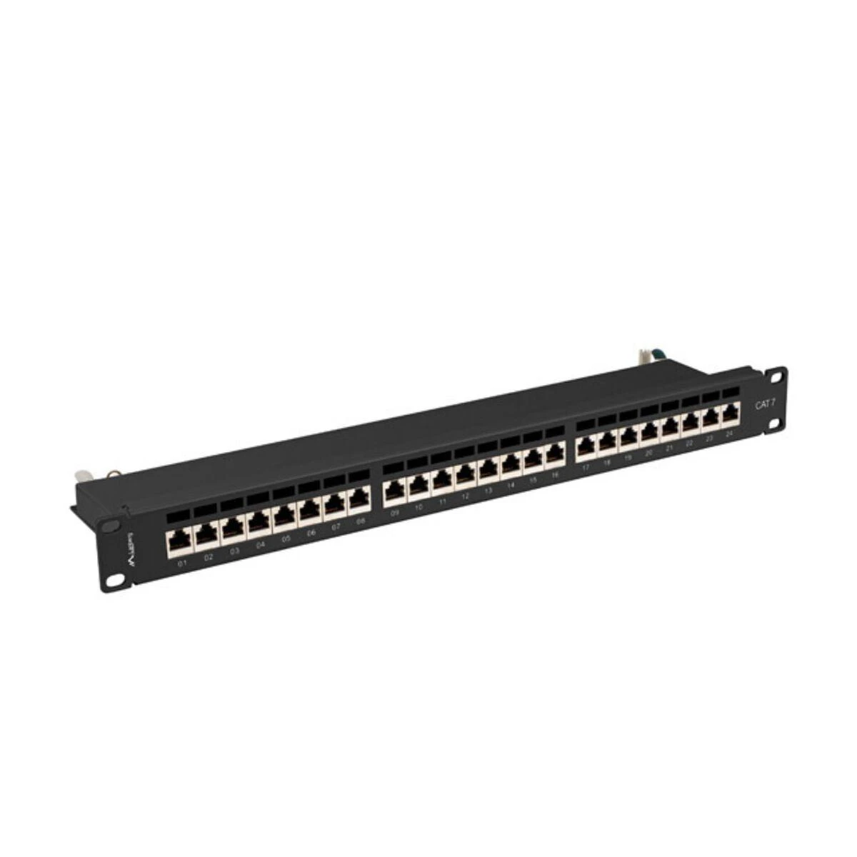 LANBERG patch panel 24 port 1U cat.7 FTP juodas