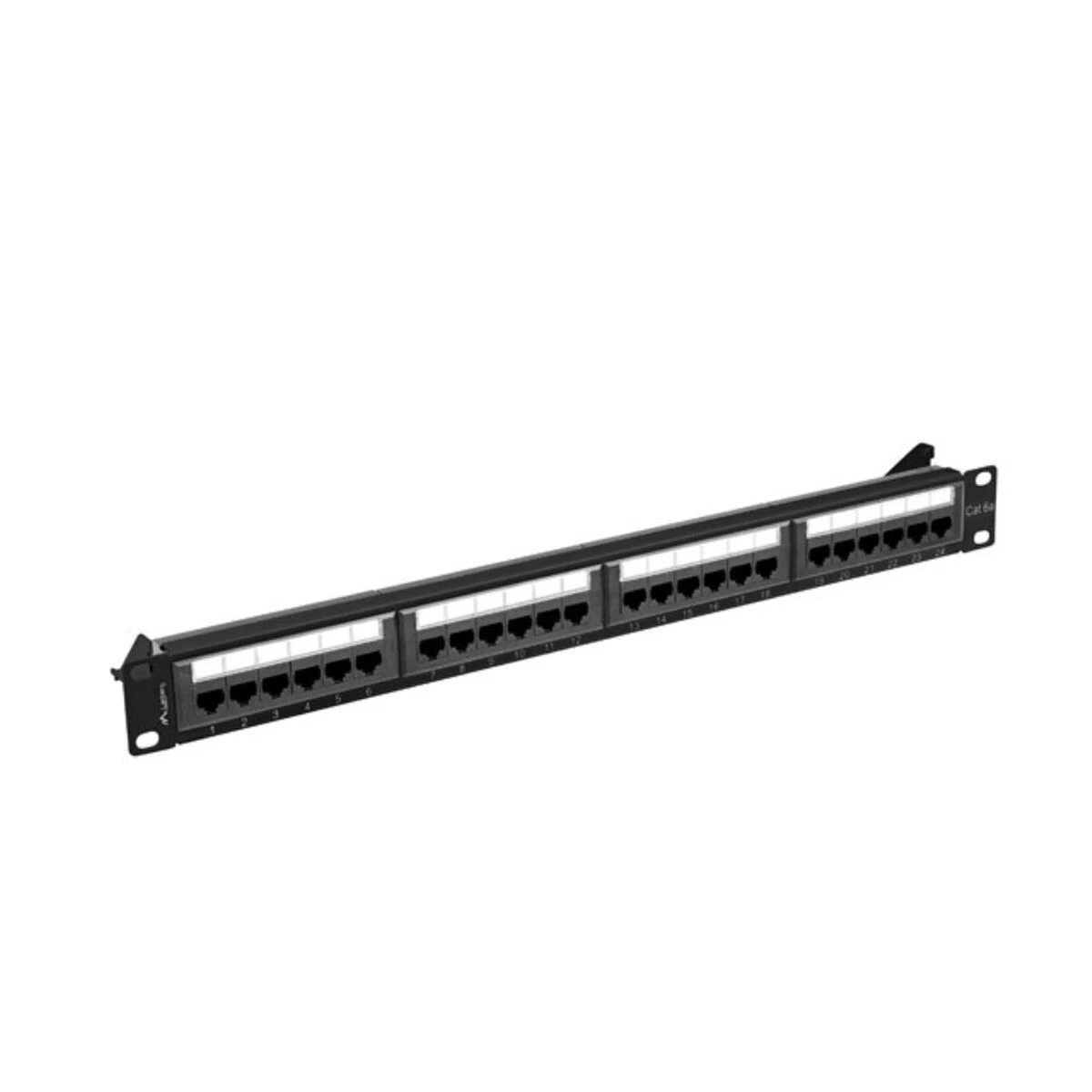 LANBERG patch panel 24 port 1U cat.6A UTP juodas