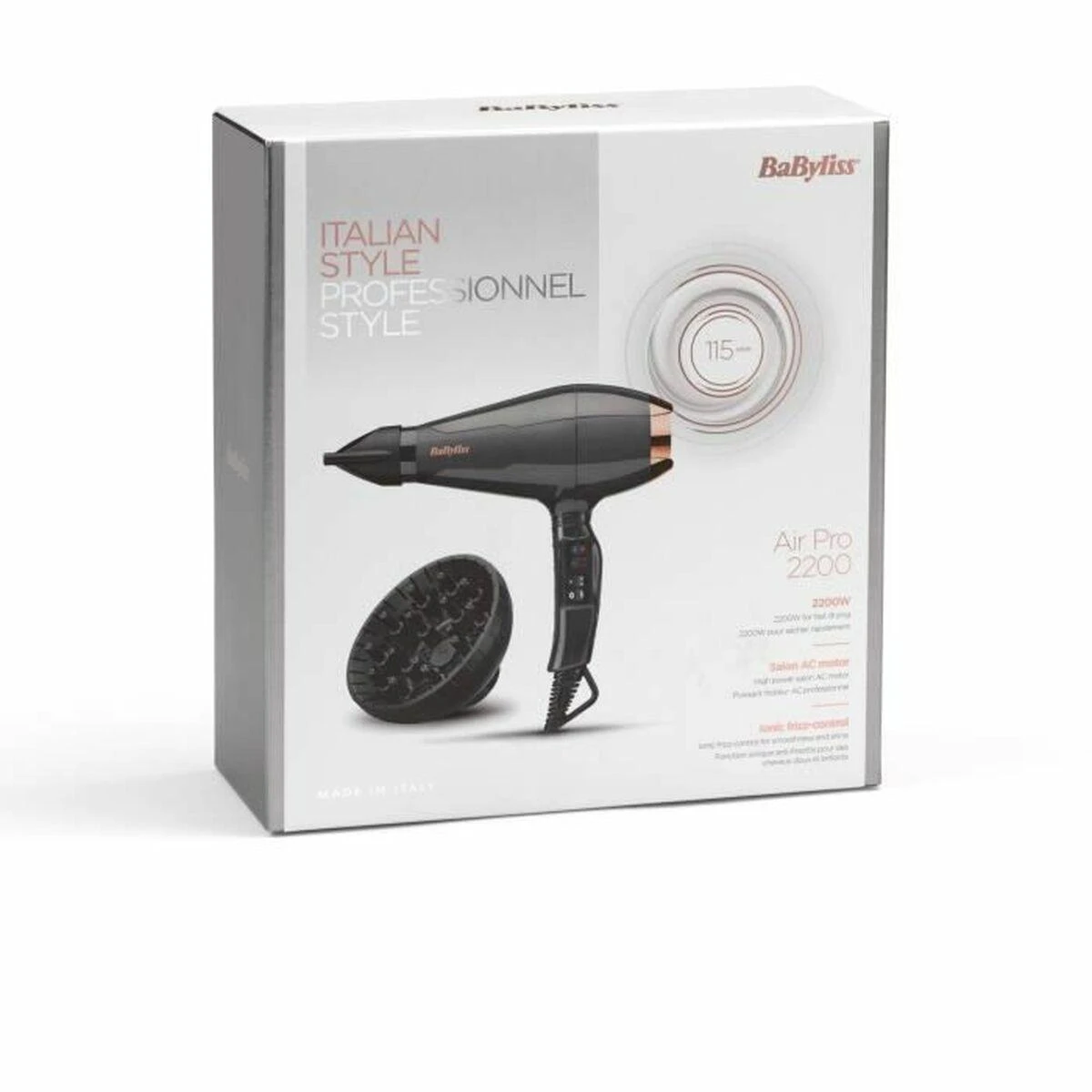 BaByliss Plaukų džiovintuvas (6719DE) Air Pro 2200 pilkas