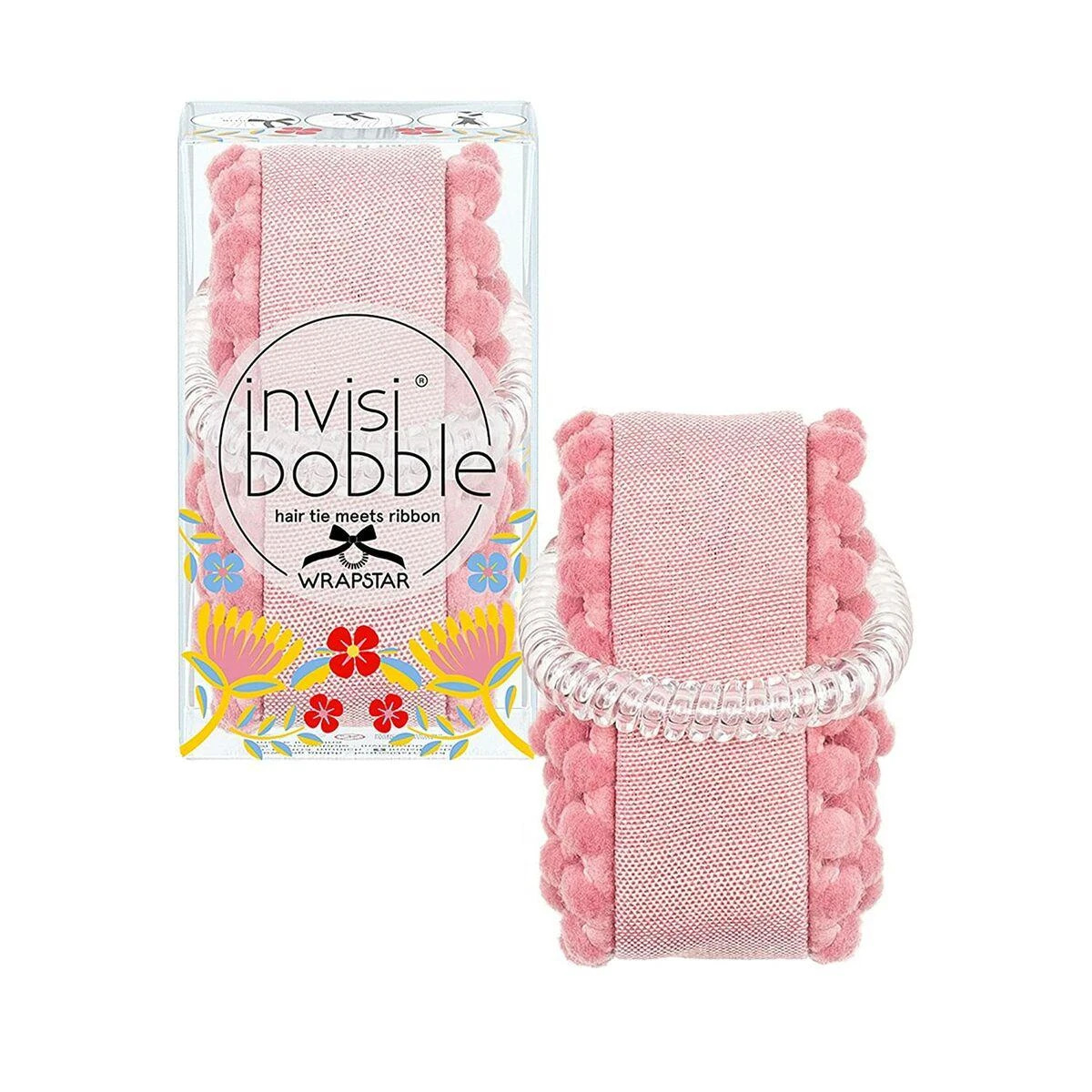 Invisibobble Wrapstar rožinis kaspinas su plaukų guma