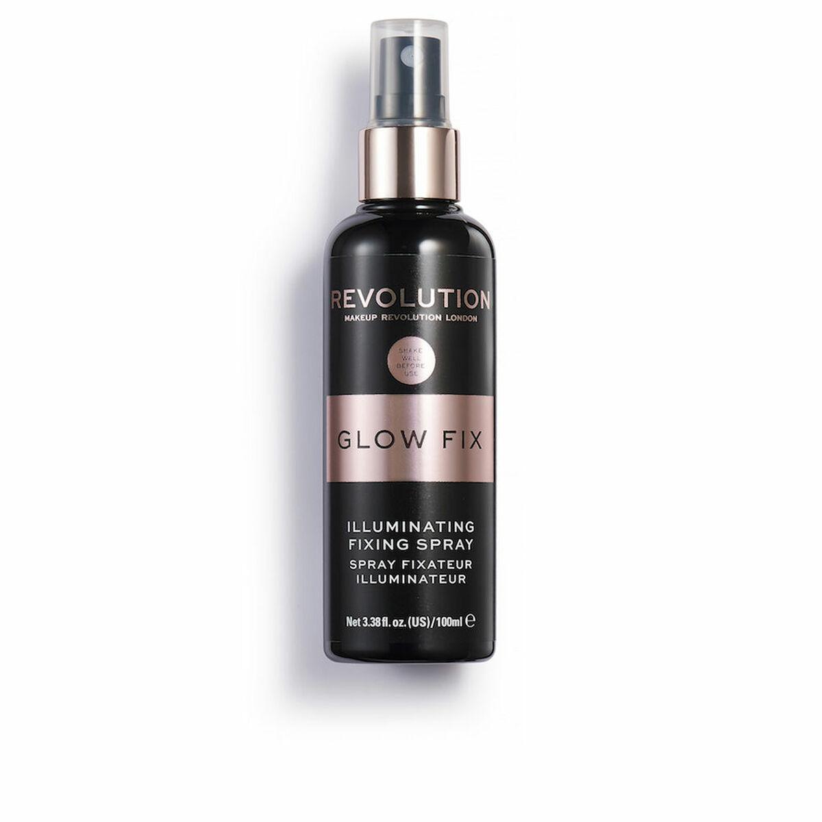 Makeup revolution "Revolution Make Up Glow Fix Illuminating Fixing Purškiklis" makiažo fiksatorius suteikiantis švytėjimo 100ml
