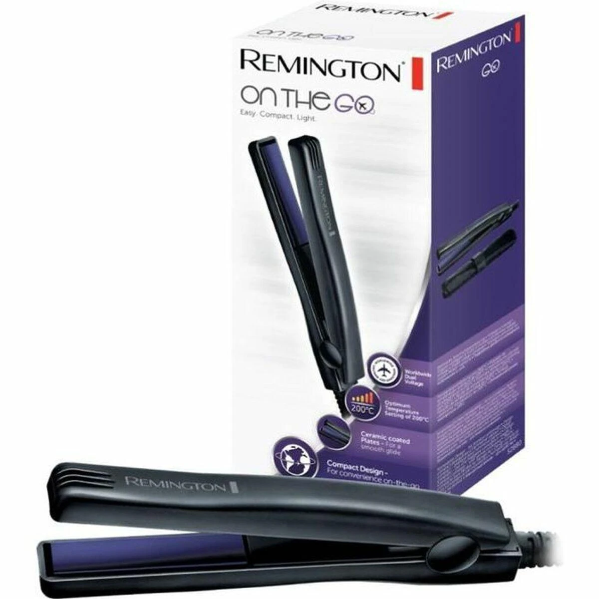 Remington S2880 plaukų formavimo šukos Tiesinimo žnyplės Šiltas Juoda