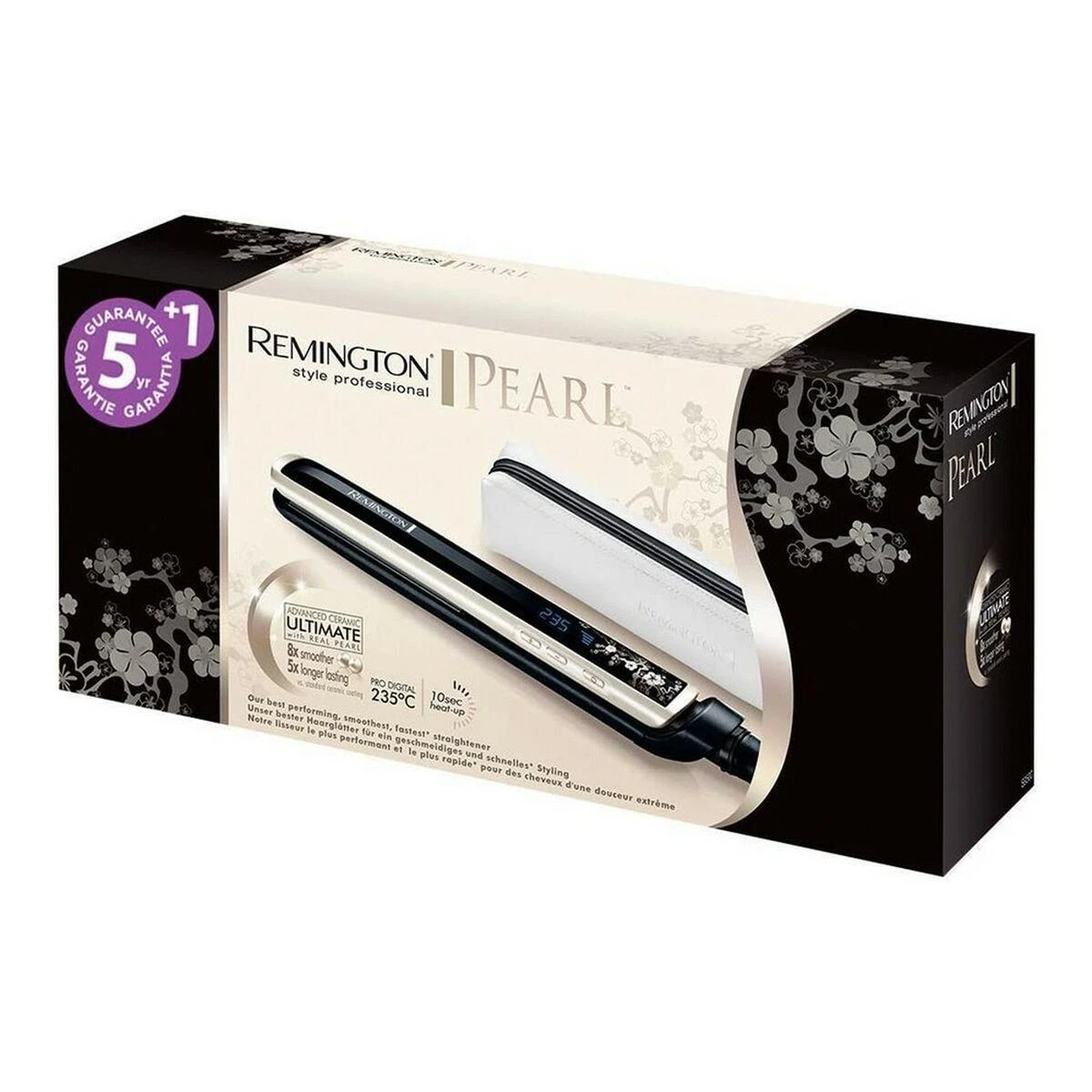 Remington | PEARL Plaukų tiesintuvas | S9500 | Garantija 24 mėn. | Ceramic heating system | Ekranas Digital display | Temperature (min) 150 °C | Temperature (max) 235 °C | Juodas