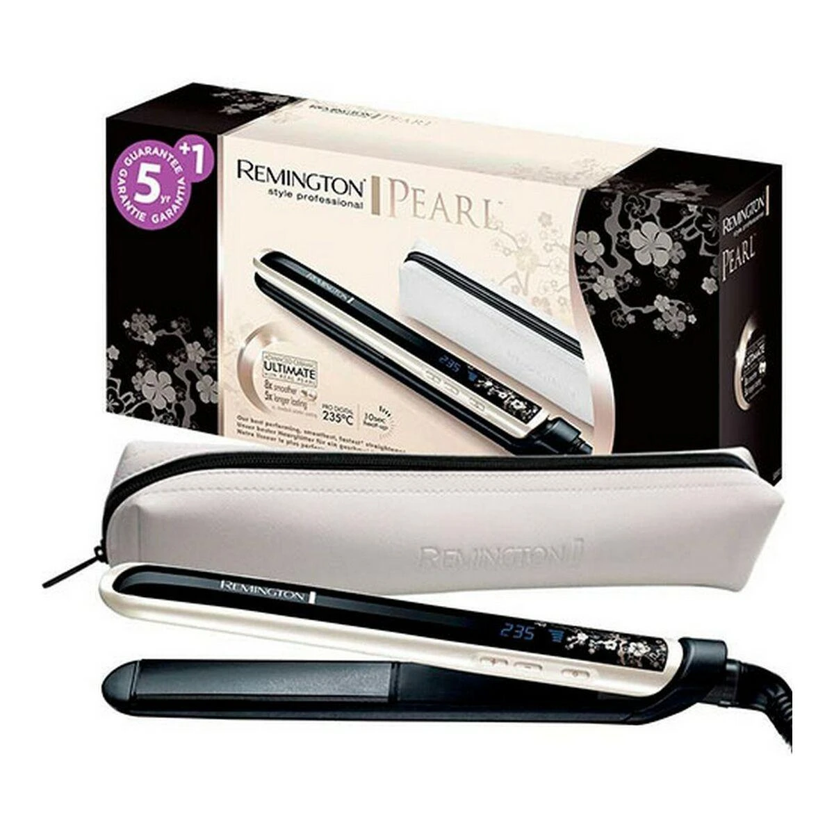 Remington | PEARL Plaukų tiesintuvas | S9500 | Garantija 24 mėn. | Ceramic heating system | Ekranas Digital display | Temperature (min) 150 °C | Temperature (max) 235 °C | Juodas